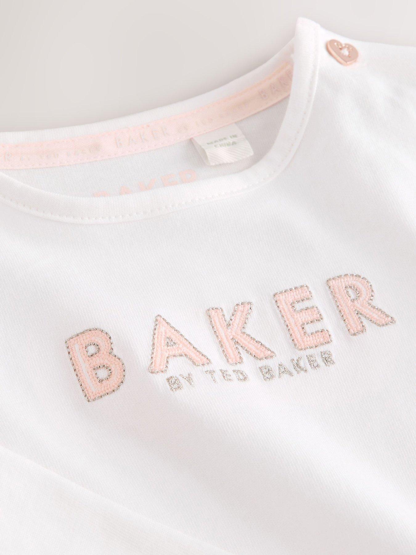 Image 6 of 7 of Ted Baker Baby Girls Logo Bow Dungarees - Pink