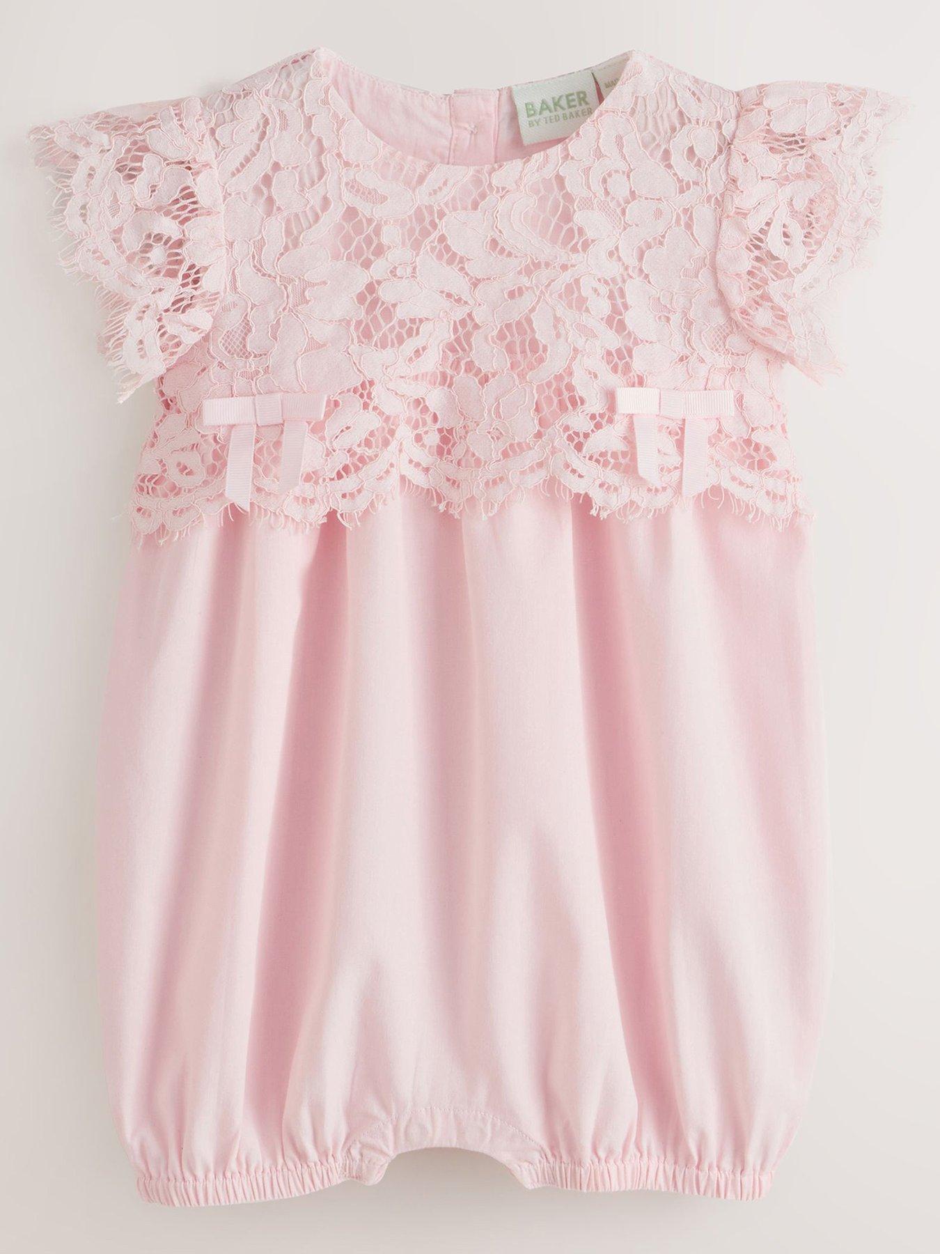 Ted Baker Baby Girls Lace Rompersuit - Pink