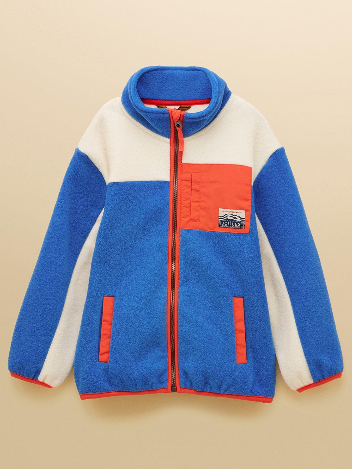 Joules Boys Summit Colour Block Fleece - Blue