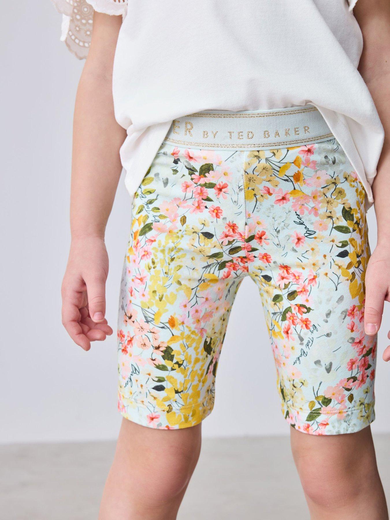 Image 5 of 7 of Ted Baker Girls Floral Frill Cycle Short Set - Multi