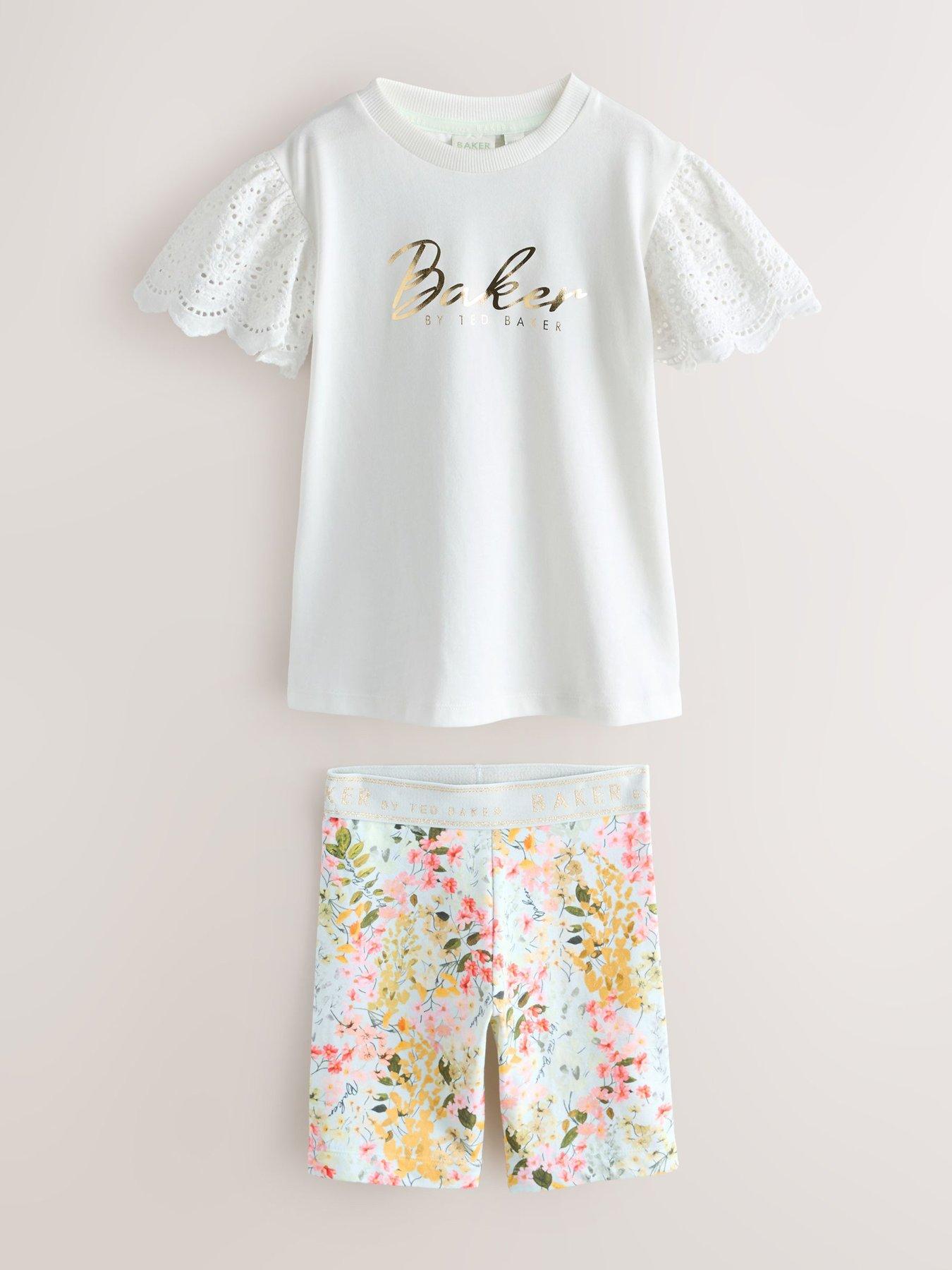Image 6 of 7 of Ted Baker Girls Floral Frill Cycle Short Set - Multi