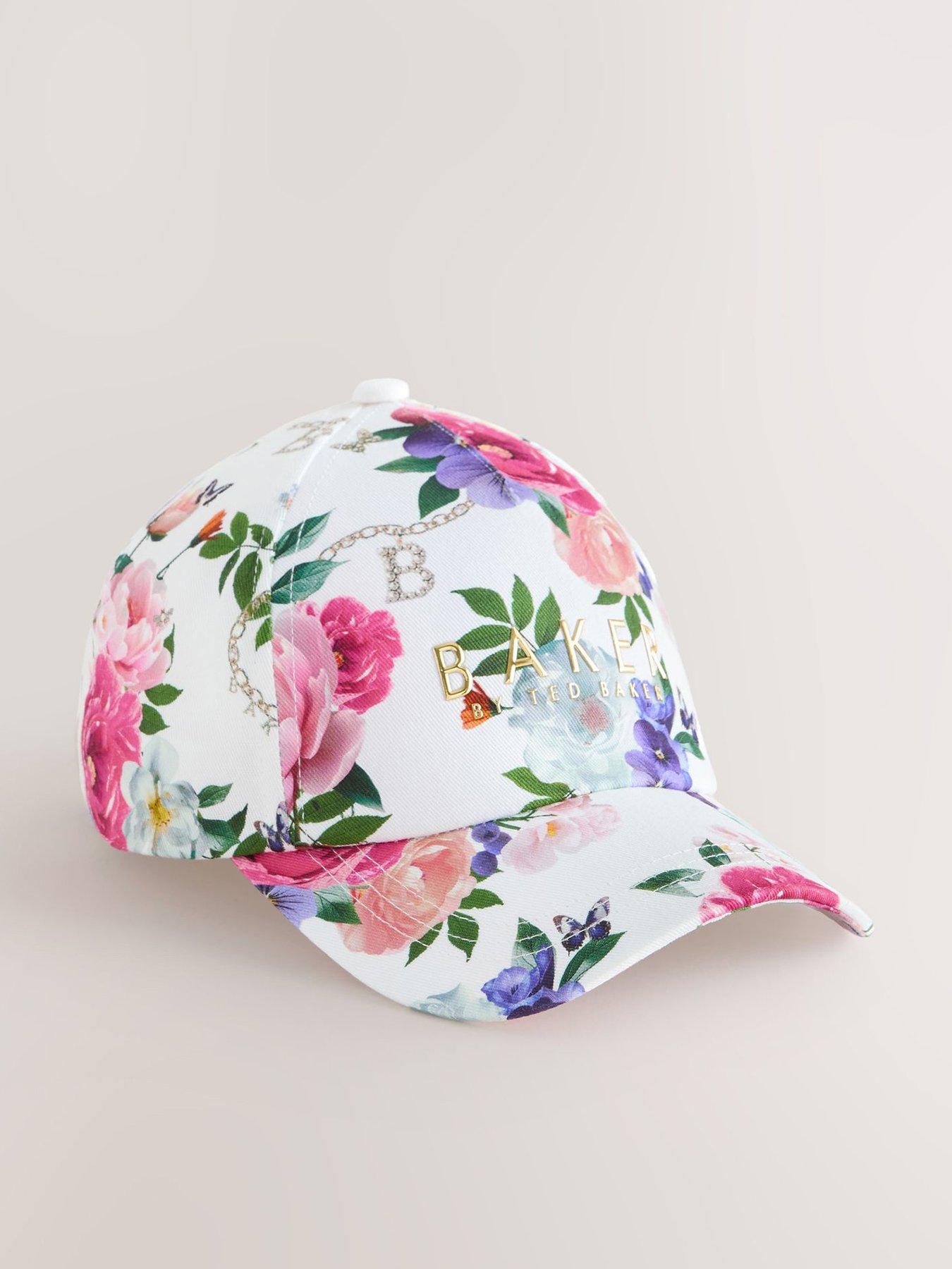 Image 1 of 5 of Ted Baker Girls Floral Logo Cap - White