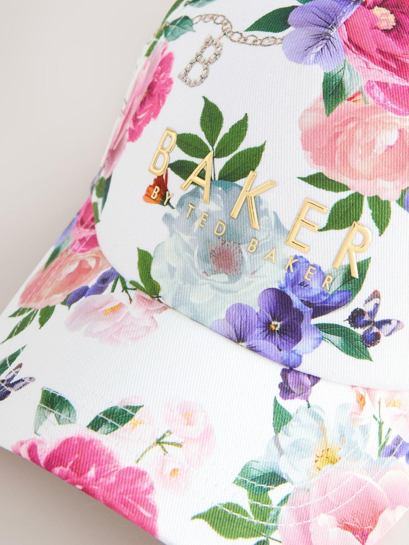 Image 2 of 5 of Ted Baker Girls Floral Logo Cap - White