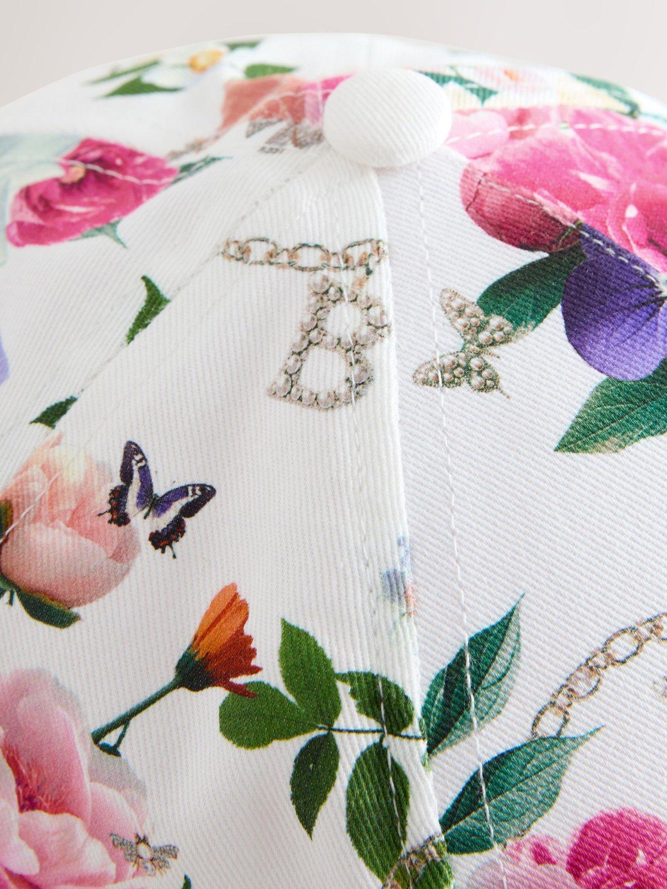 Image 3 of 5 of Ted Baker Girls Floral Logo Cap - White