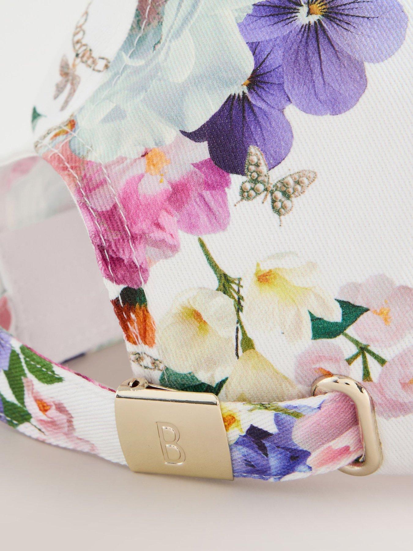 Image 4 of 5 of Ted Baker Girls Floral Logo Cap - White