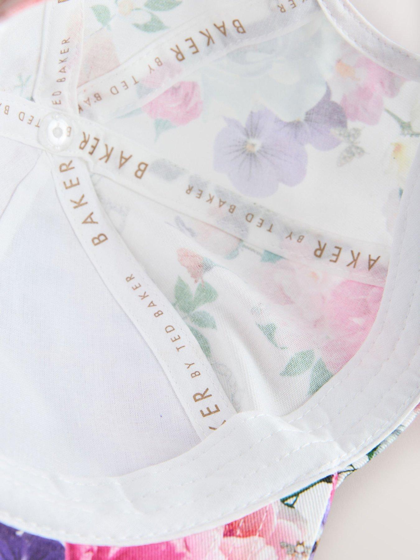 Image 5 of 5 of Ted Baker Girls Floral Logo Cap - White
