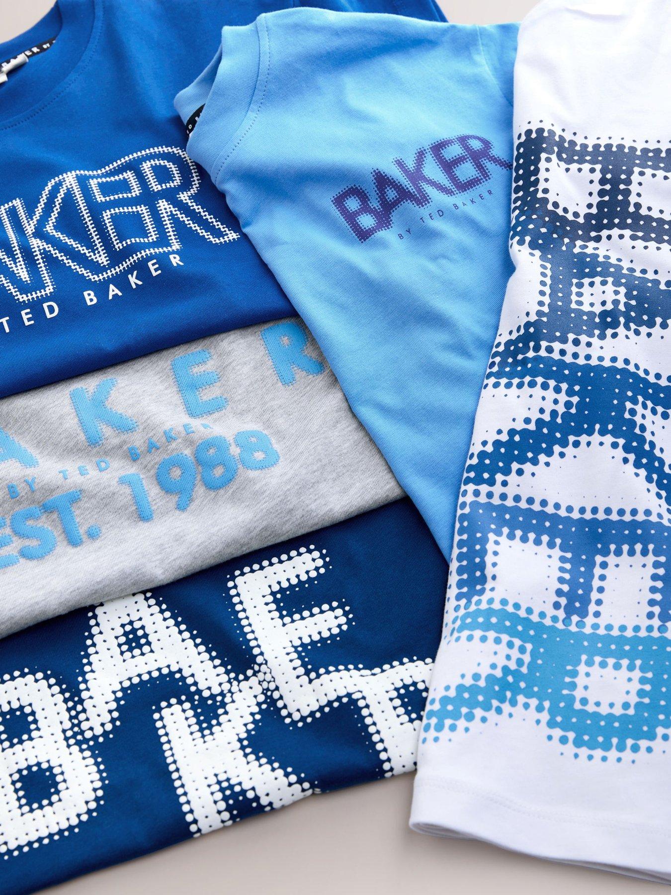 Image 4 of 5 of Ted Baker Boys 5 Pack Graphic Short Sleeved T-Shirts - Blue