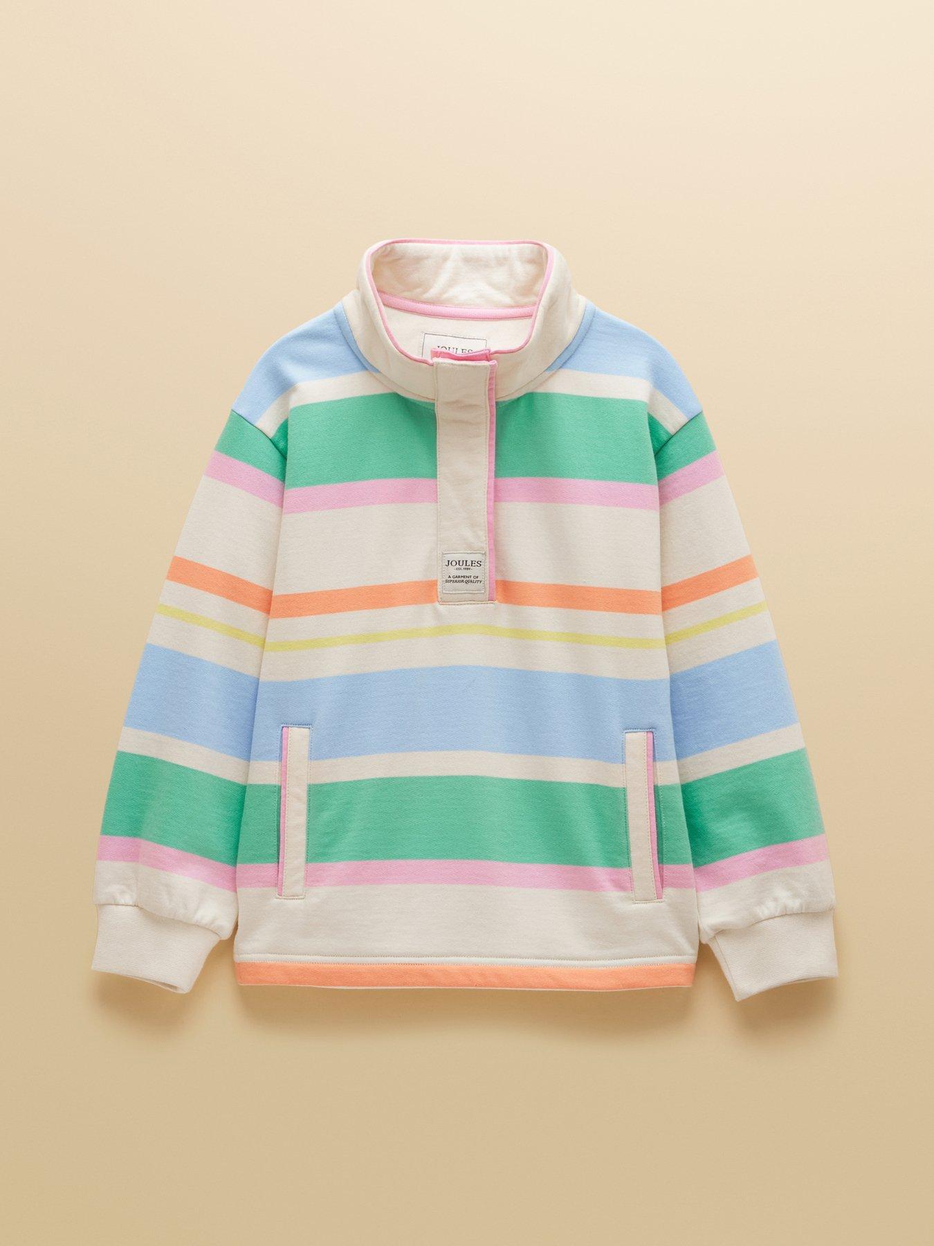 Joules Girls Burnham Stripe Collared Sweat - Multi
