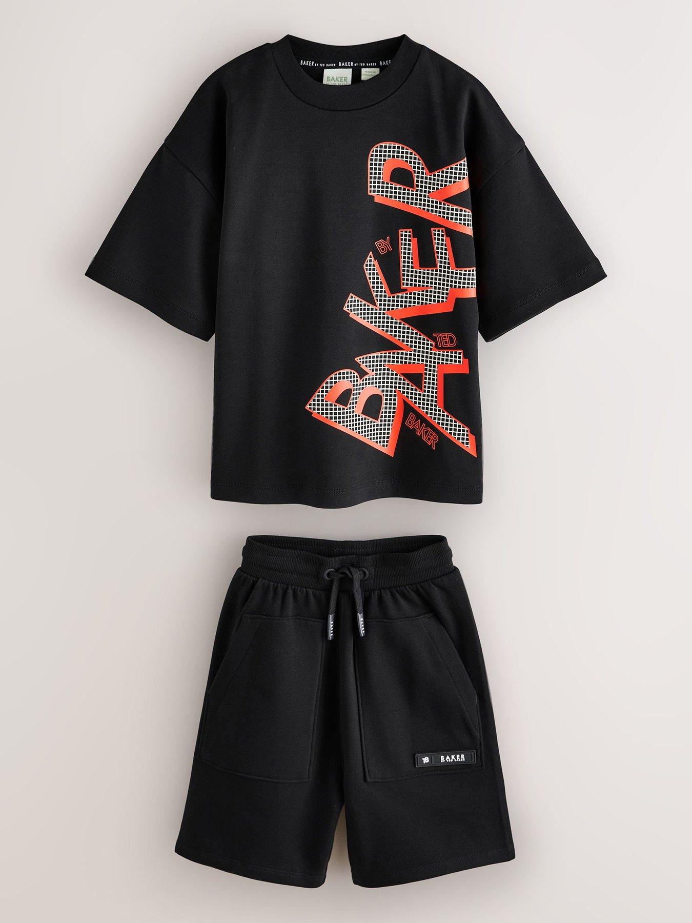 Ted Baker Boys Logo Sweat Short Set - Black
