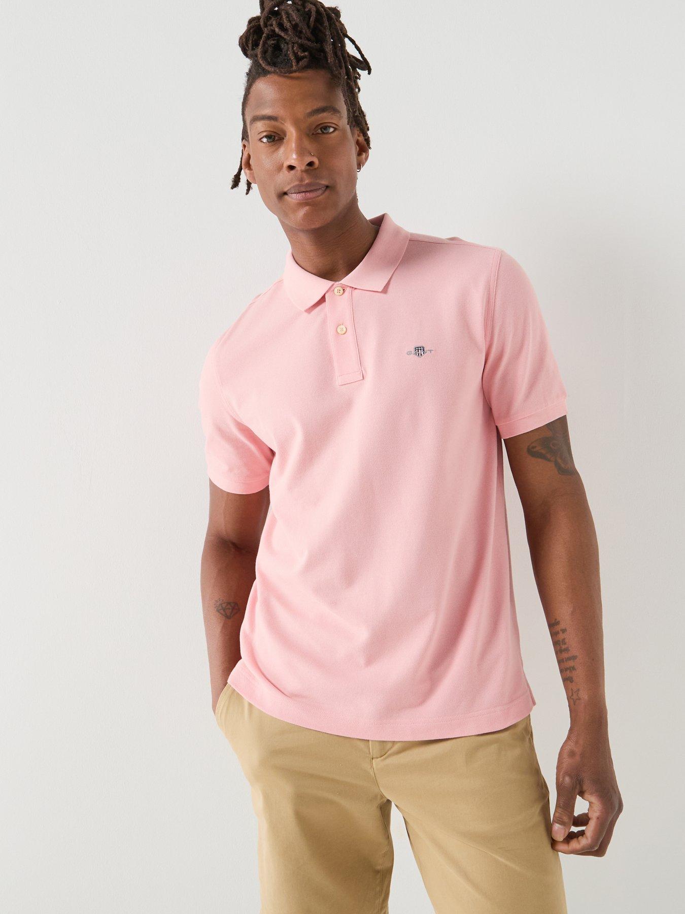 GANT Gant Regular Fit Shield Short Sleeve Pique Polo Shirt - Pink