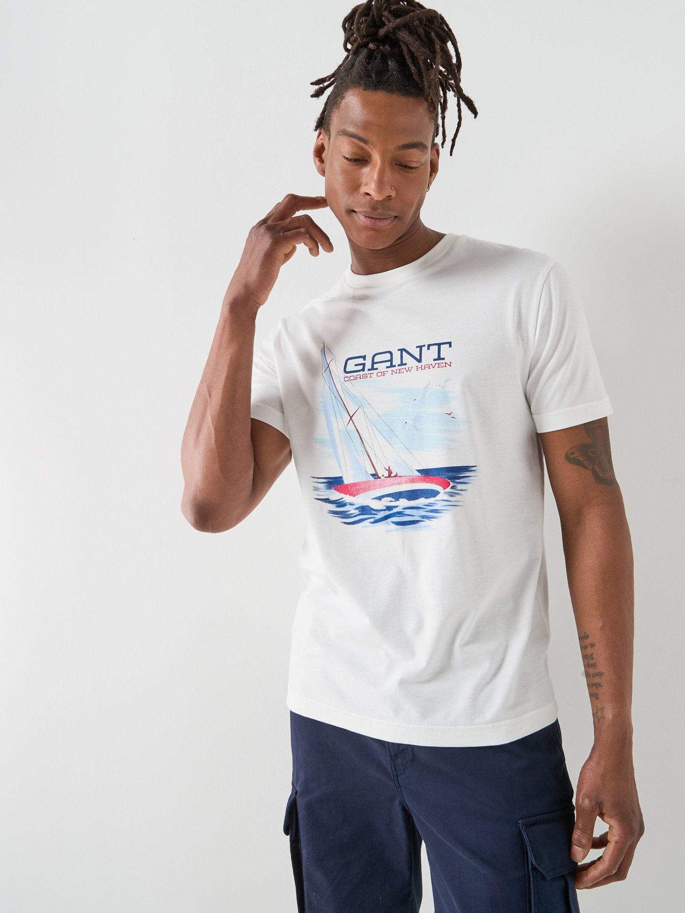 GANT Large Sailing Graphic T-Shirt - Off White