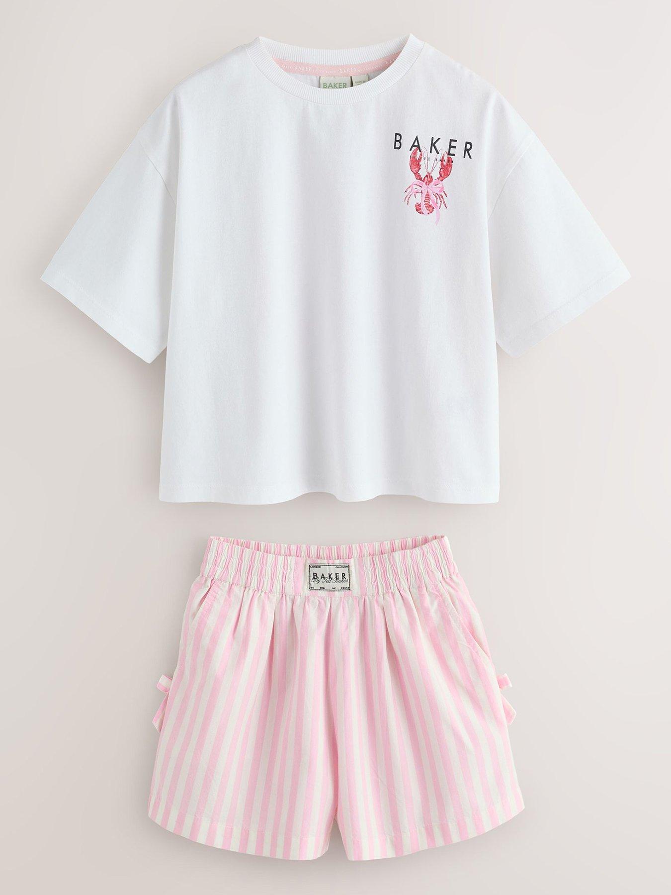 Ted Baker Older Girls Lobster Back Print Stripe Short Set - Multi