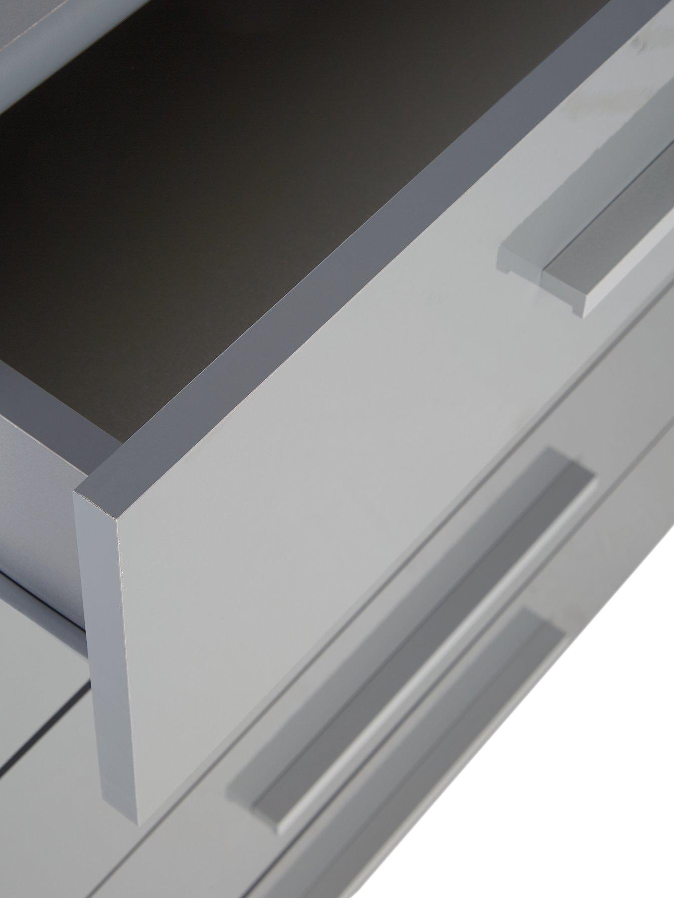 Image 5 of 7 of The Very Collection Prague Gloss 5 Drawer Chest - Grey