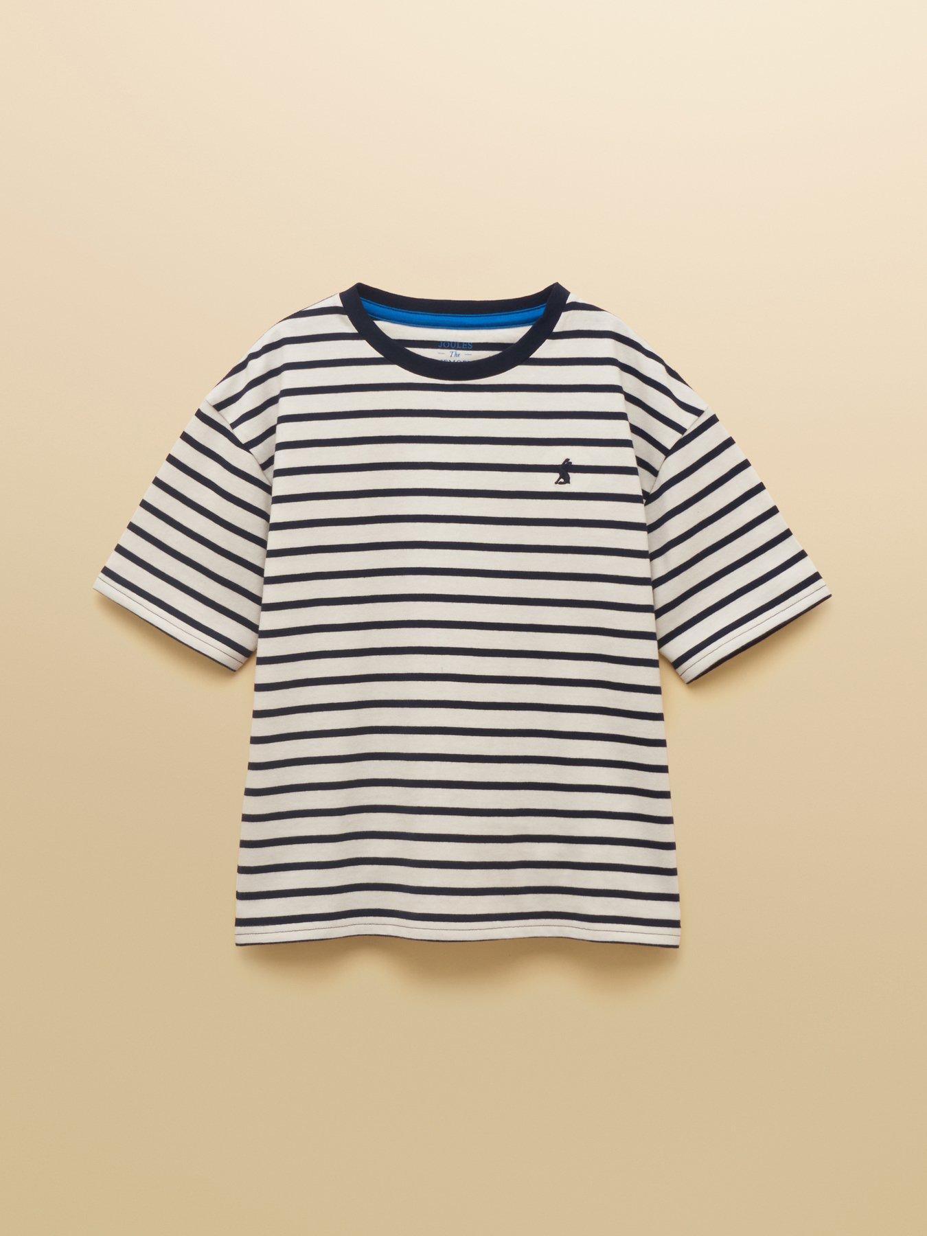 Joules Boys Stripe Short Sleeve Tshirt - Navy