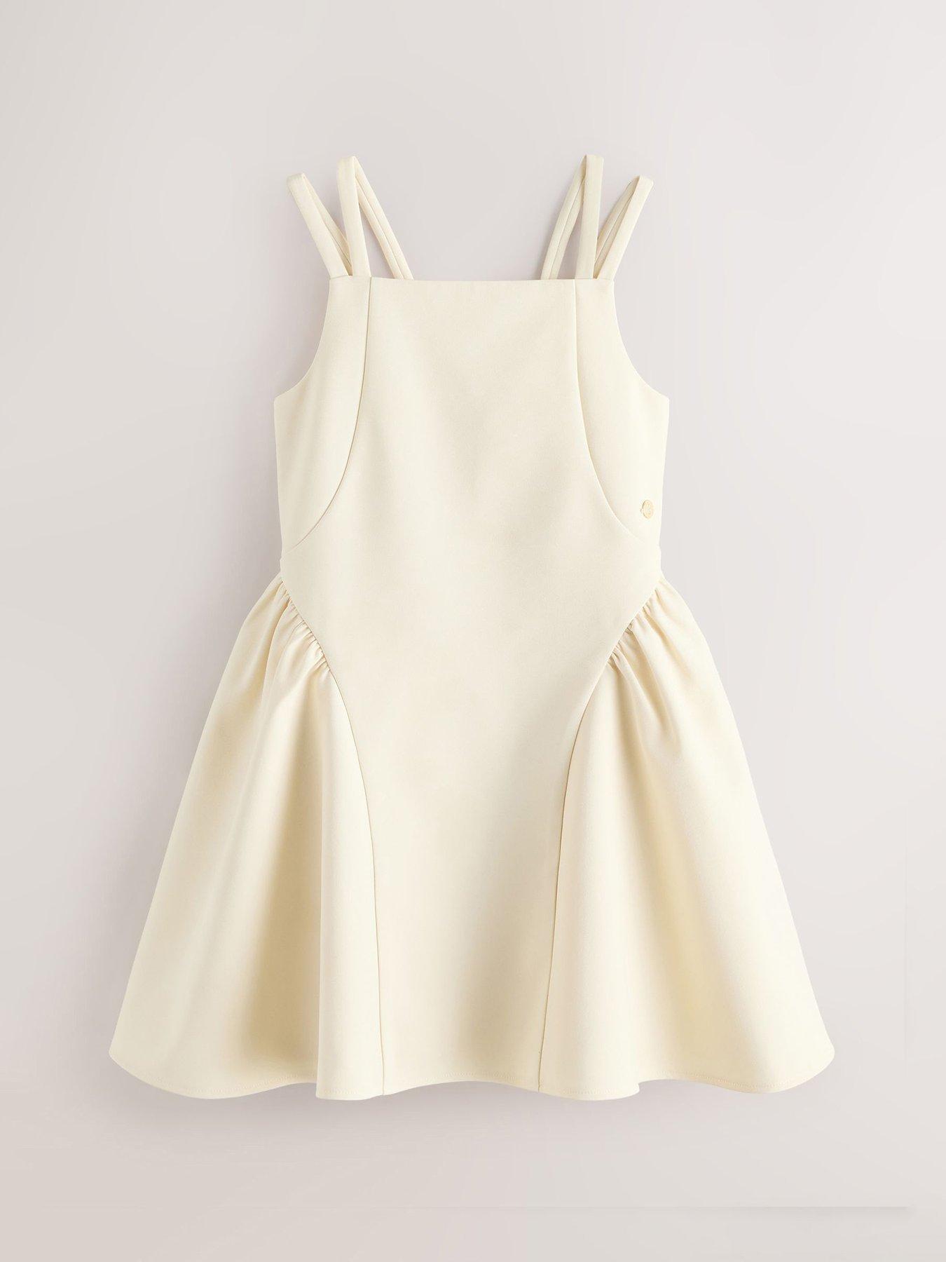 Image 2 of 7 of Ted Baker Older Girls Structured Double Strap Skater Dress - Yellow
