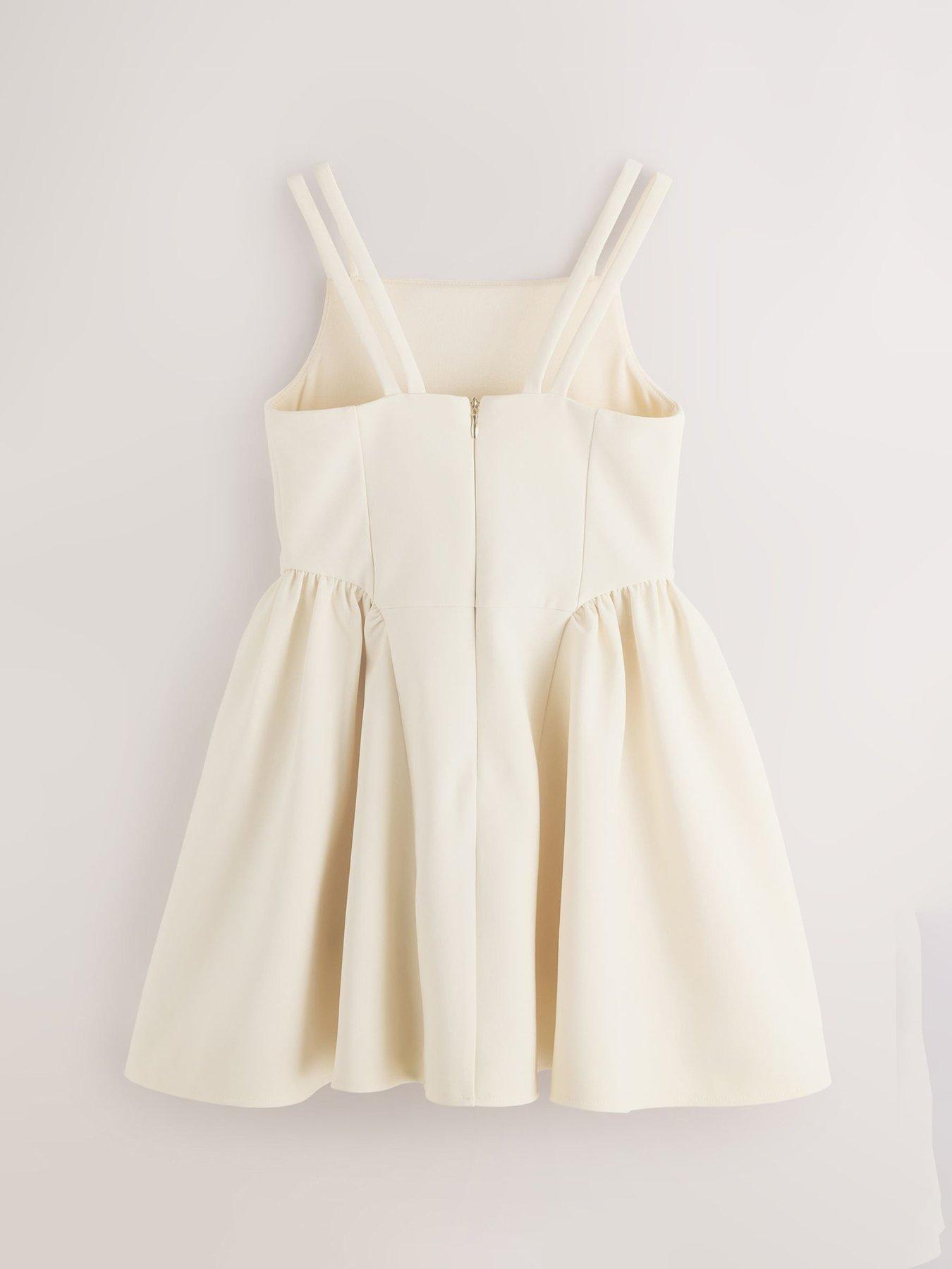 Image 3 of 7 of Ted Baker Older Girls Structured Double Strap Skater Dress - Yellow
