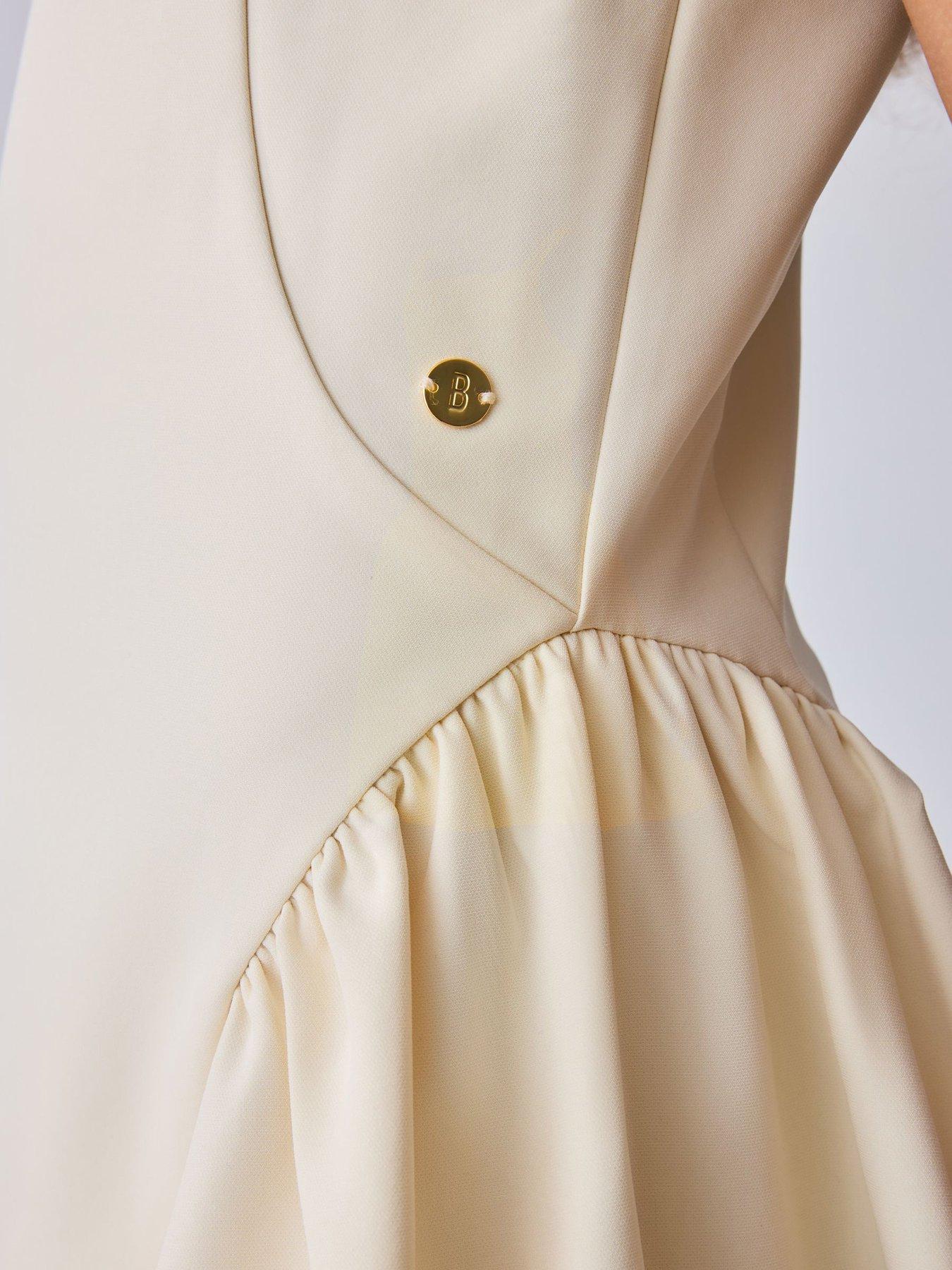 Image 4 of 7 of Ted Baker Older Girls Structured Double Strap Skater Dress - Yellow
