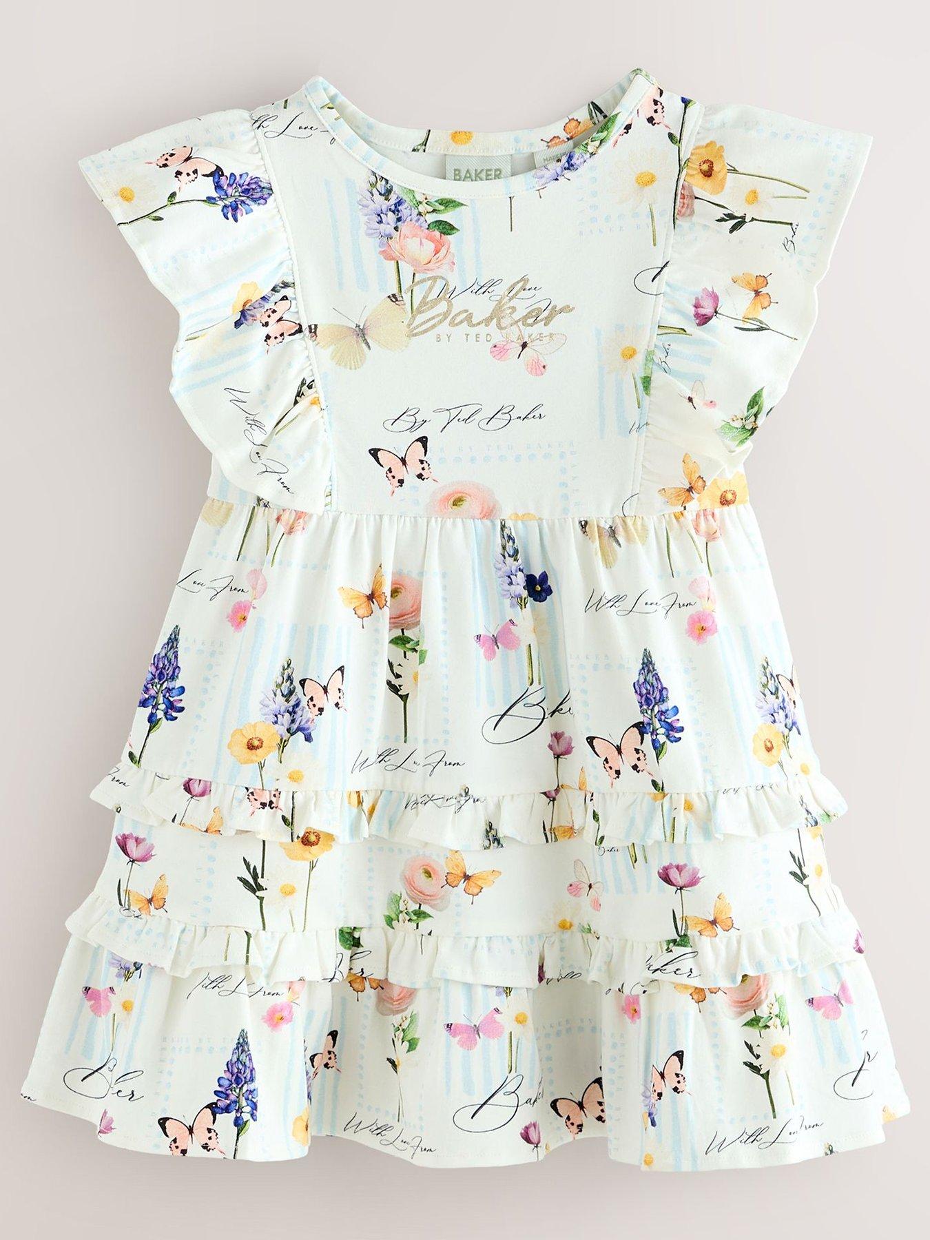 Ted Baker Younger Girls 2 Pack Jersey Ruffle Sleeve Dresses - Multi