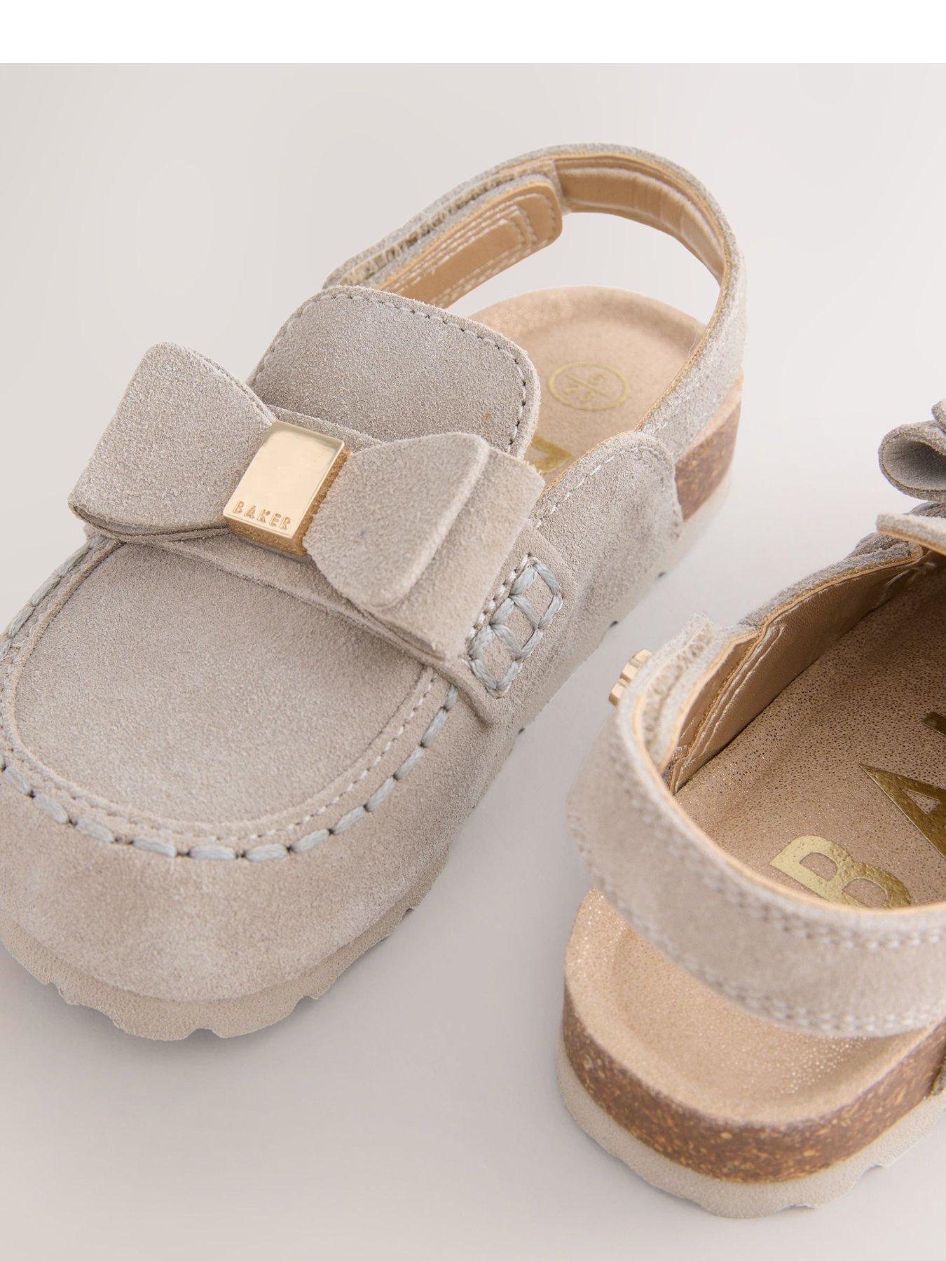 Image 4 of 6 of Ted Baker Younger Girls Mule Loafer Bow Sandal - Grey