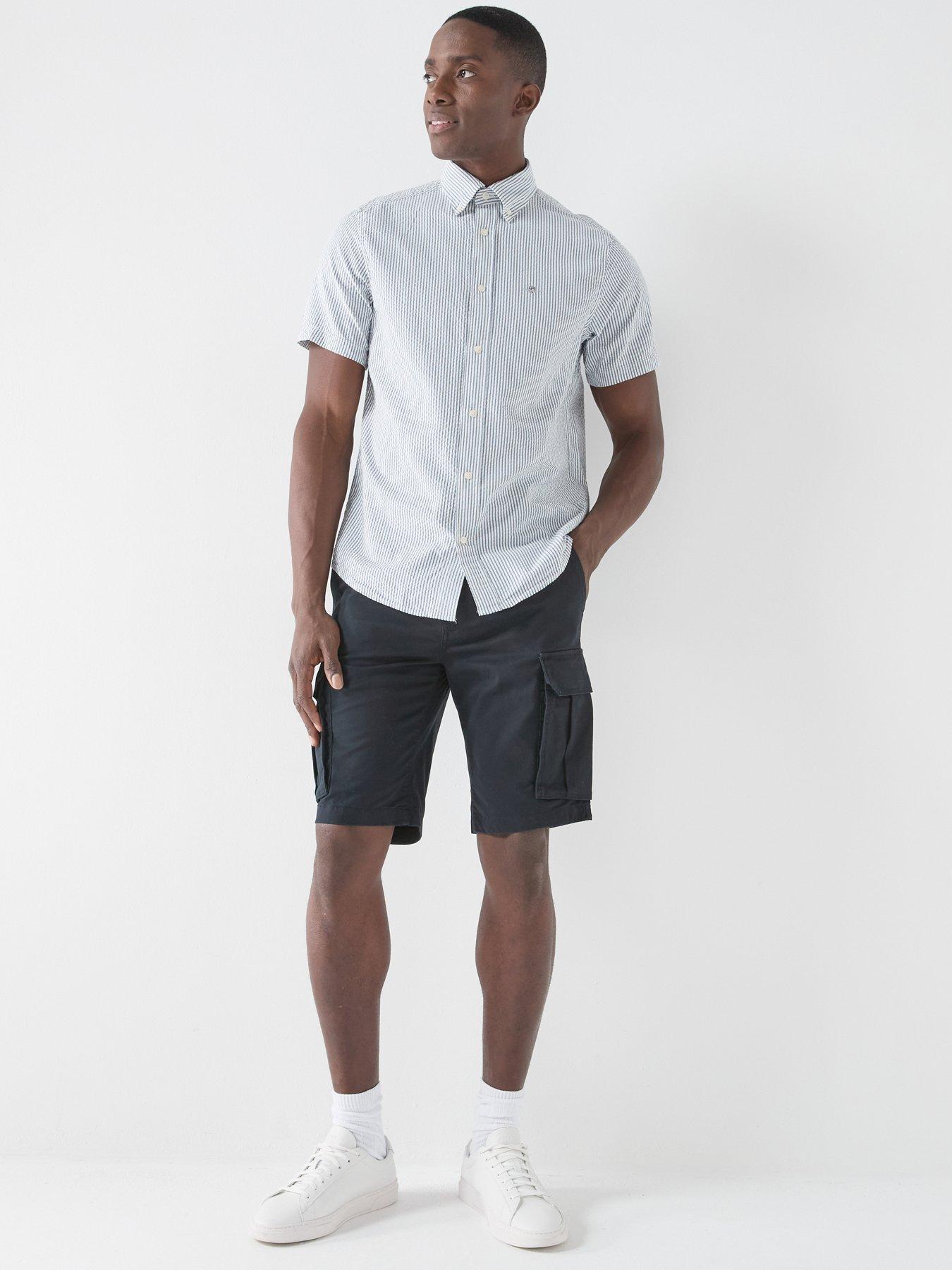 Image 3 of 4 of GANT Seersucker Striped Short Sleeve Shirt - Blue