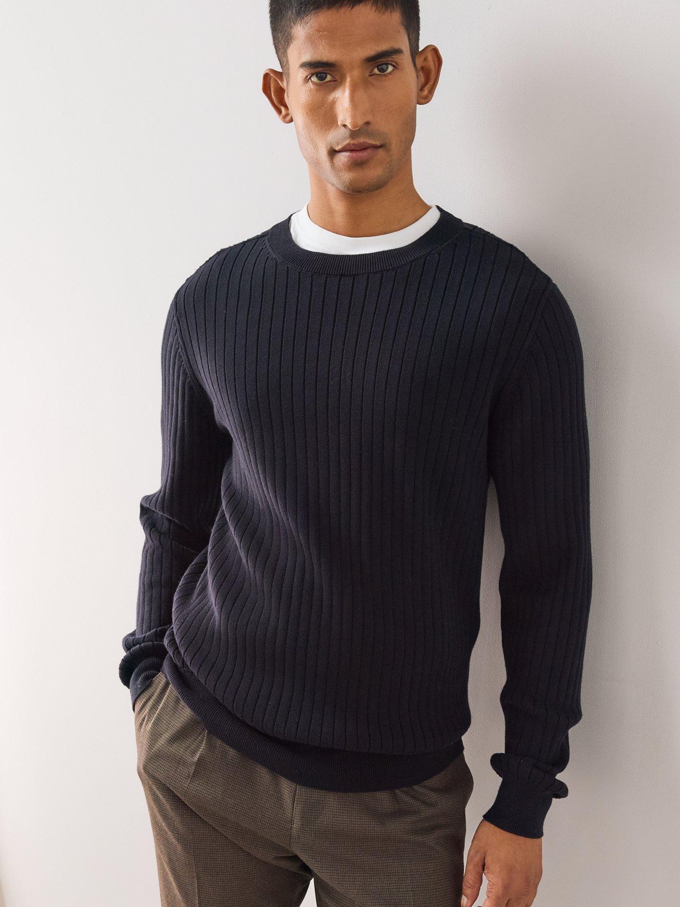 Image 5 of 6 of The Very Collection Pure Cotton Ribbed Knitted Crew Neck Jumper - Black