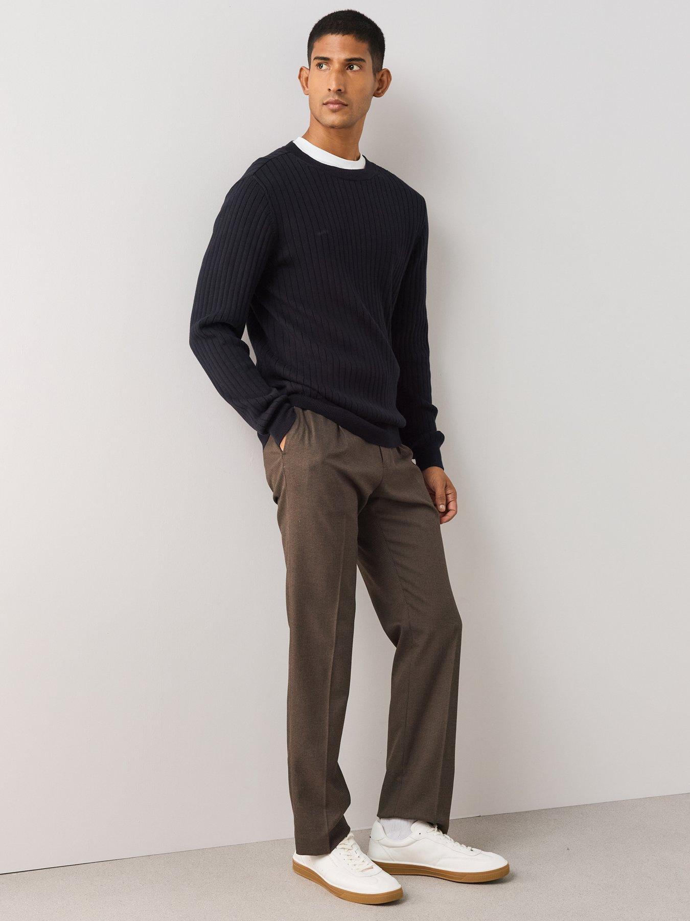 Image 6 of 6 of The Very Collection Pure Cotton Ribbed Knitted Crew Neck Jumper - Black