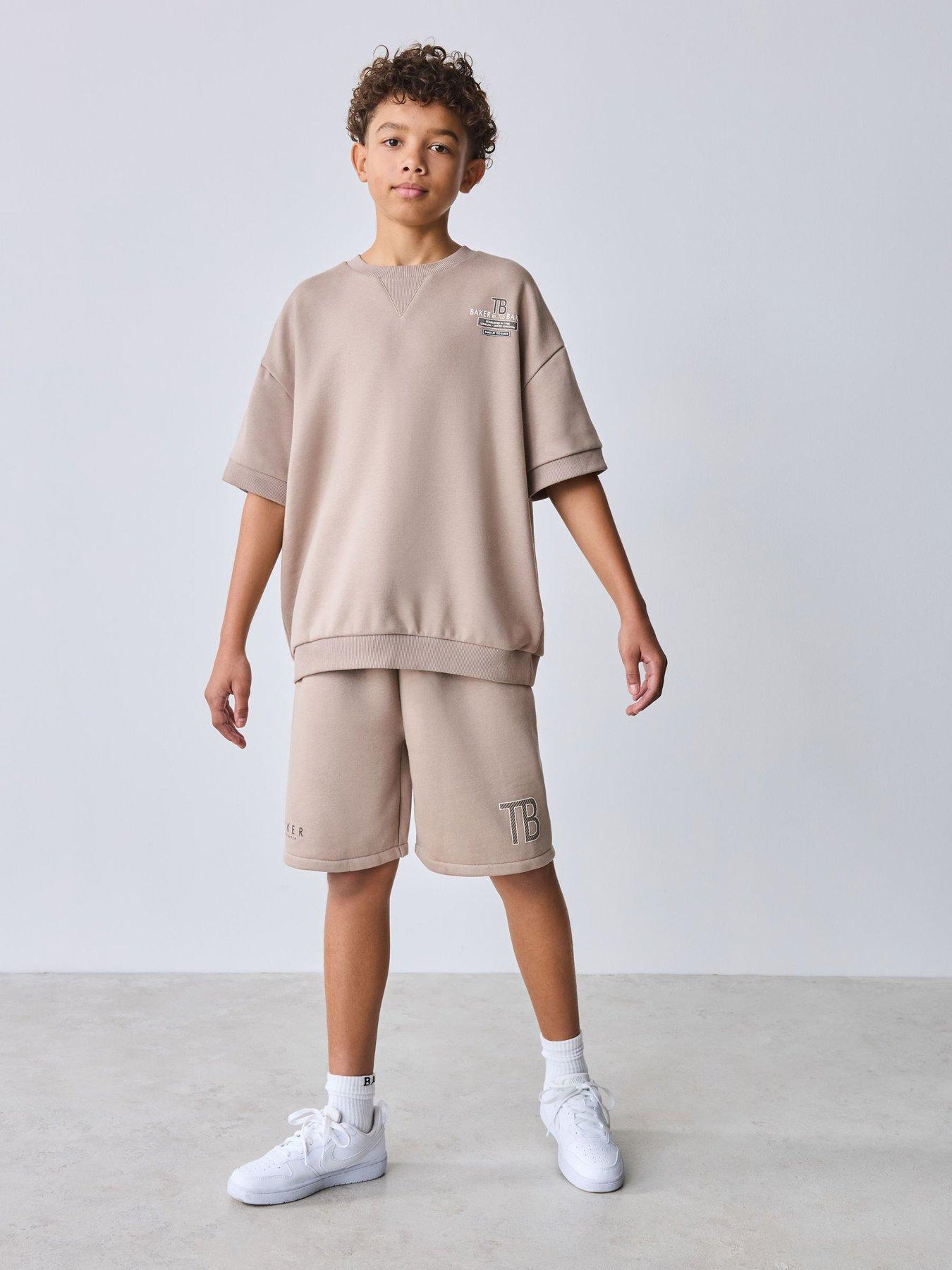 Image 1 of 7 of Ted Baker Boys Logo&nbsp;T-Shirt &amp; Shorts Set - Beige