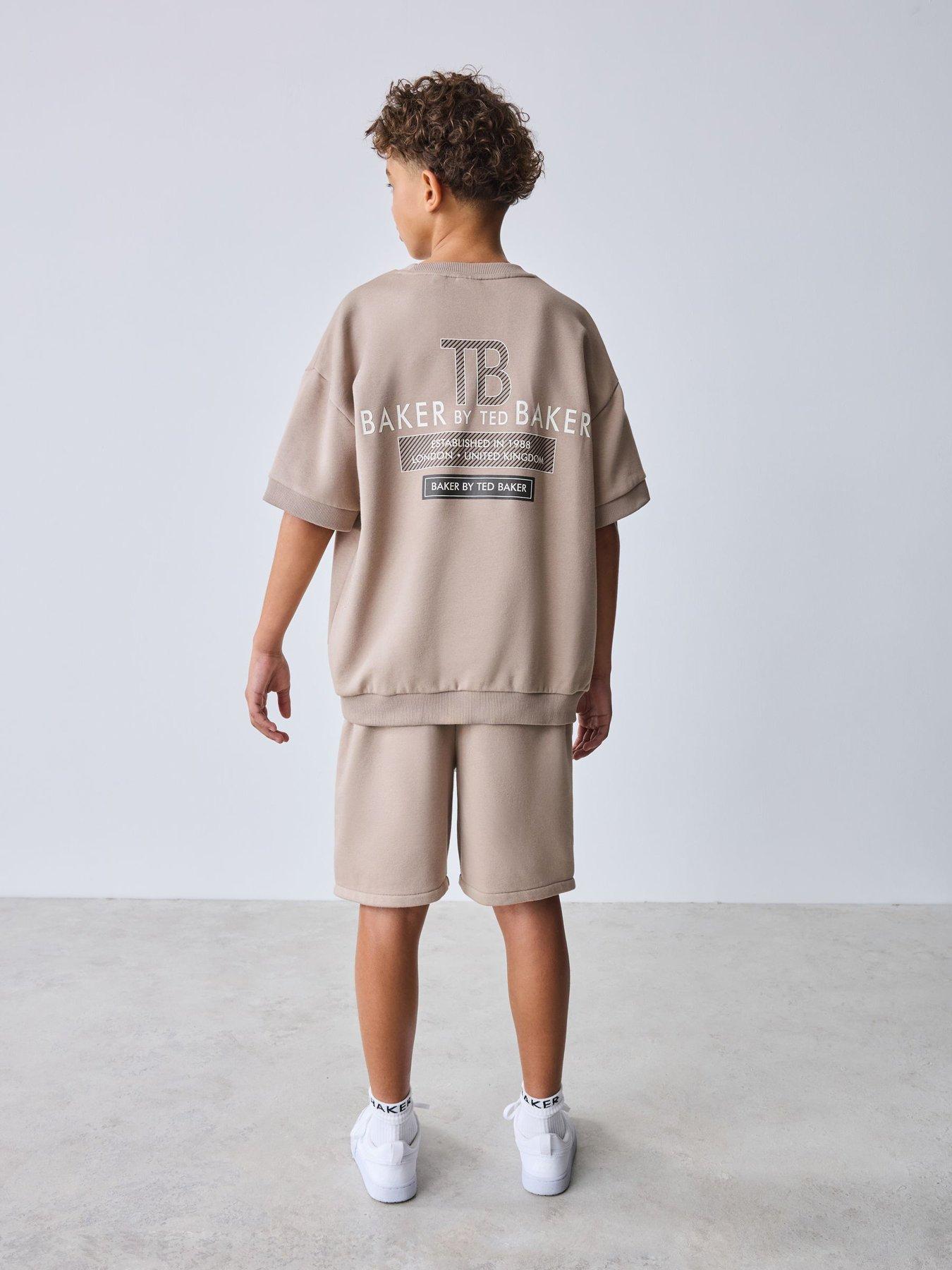 Image 2 of 7 of Ted Baker Boys Logo&nbsp;T-Shirt &amp; Shorts Set - Beige