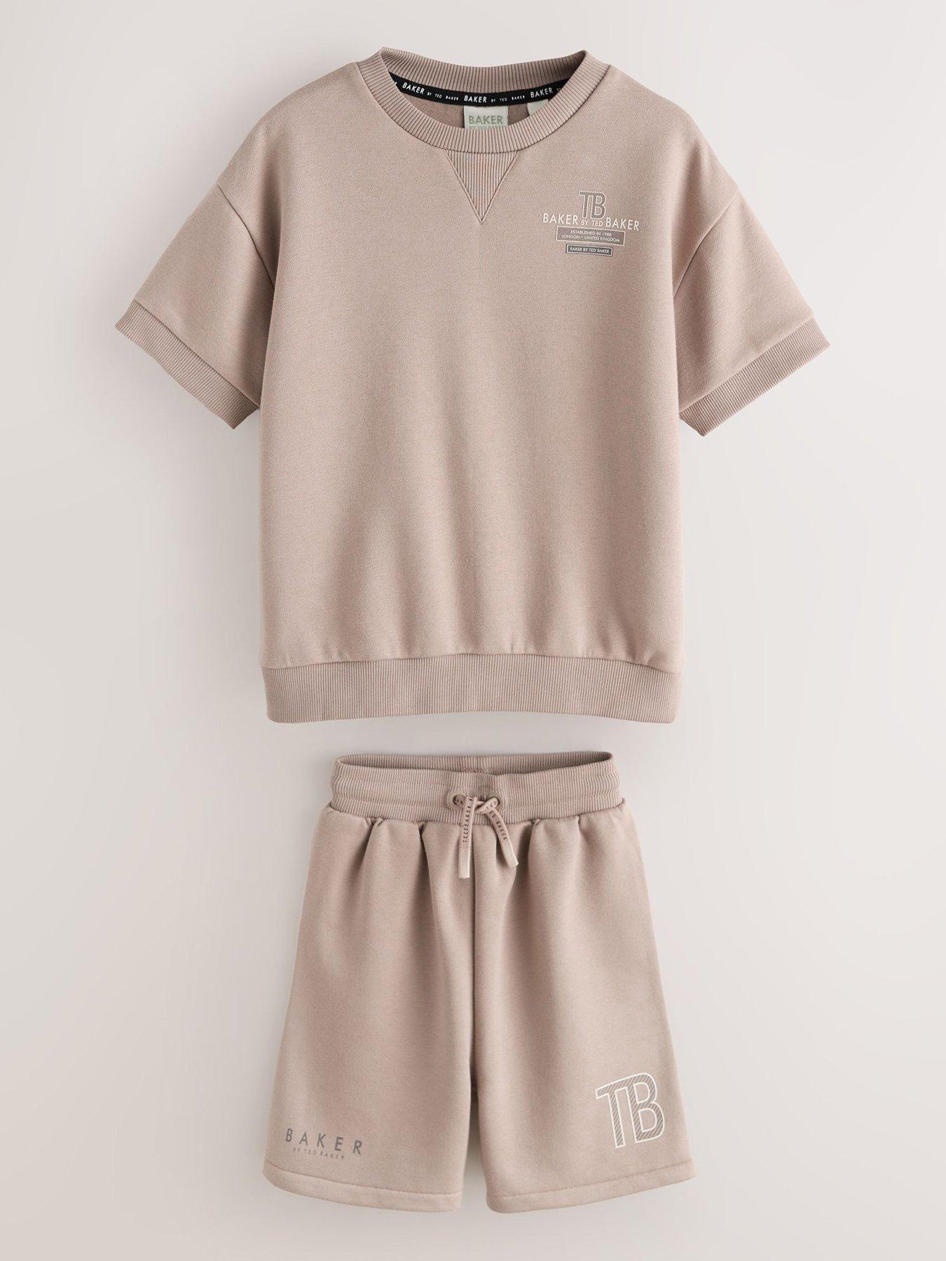 Ted Baker Boys Logo Sweat Short Set - Beige