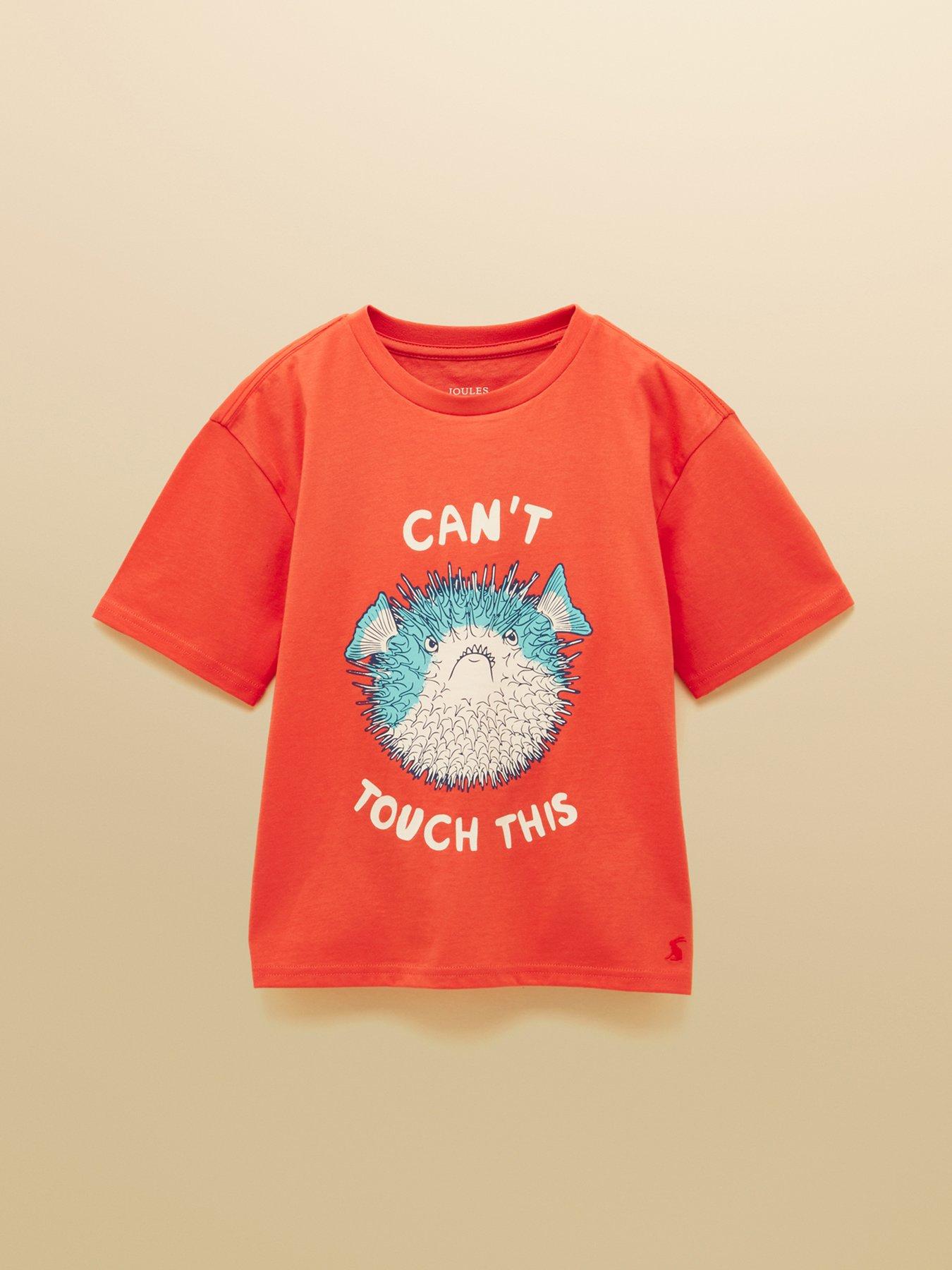 Joules Boys Archie Puffer Fish Short Sleeve Tshirt - Orange