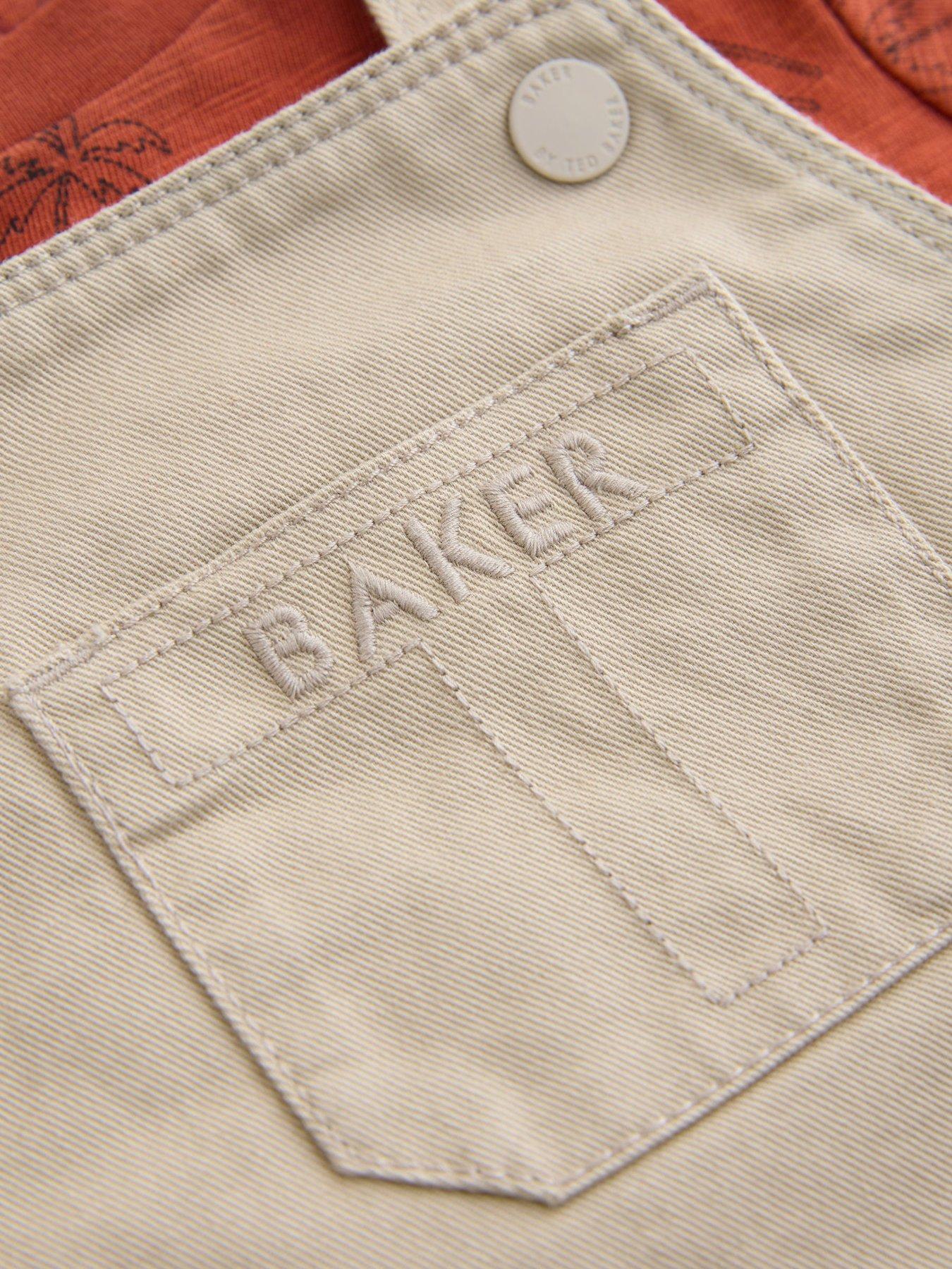Image 4 of 6 of Ted Baker Baby Boys Short Sleeve T-Shirt &amp; &nbsp;Dungarees Shorts Set - Red