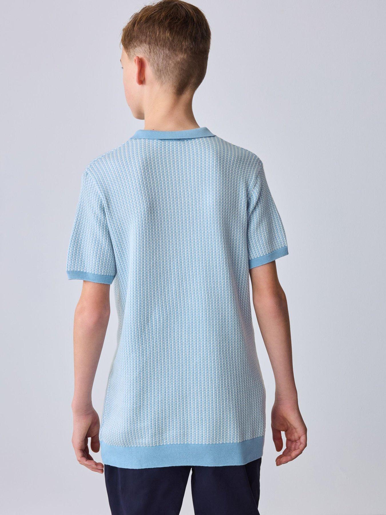 Image 2 of 7 of Ted Baker Older Boys Knitted Polo Shirt - Blue