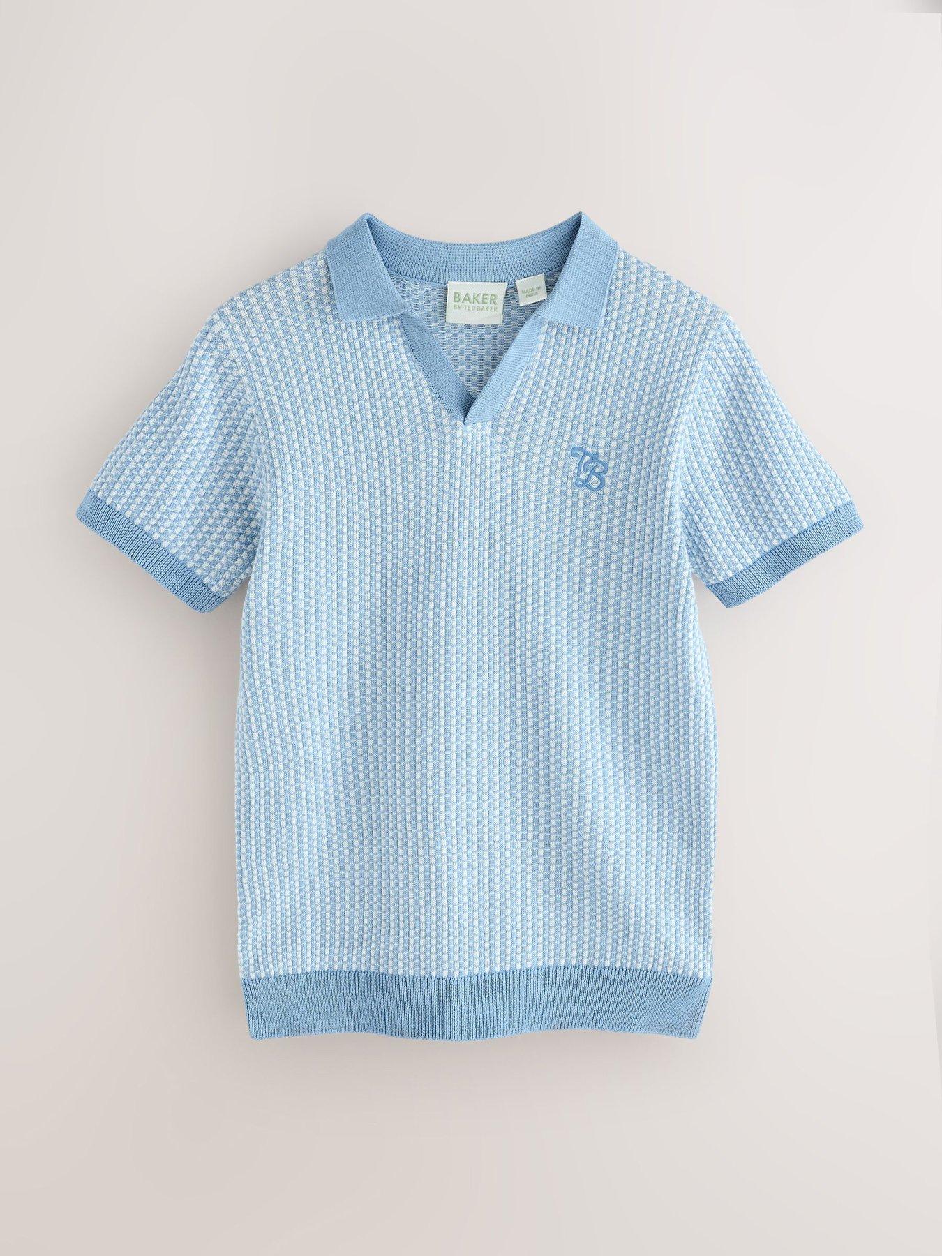 Image 5 of 7 of Ted Baker Older Boys Knitted Polo Shirt - Blue