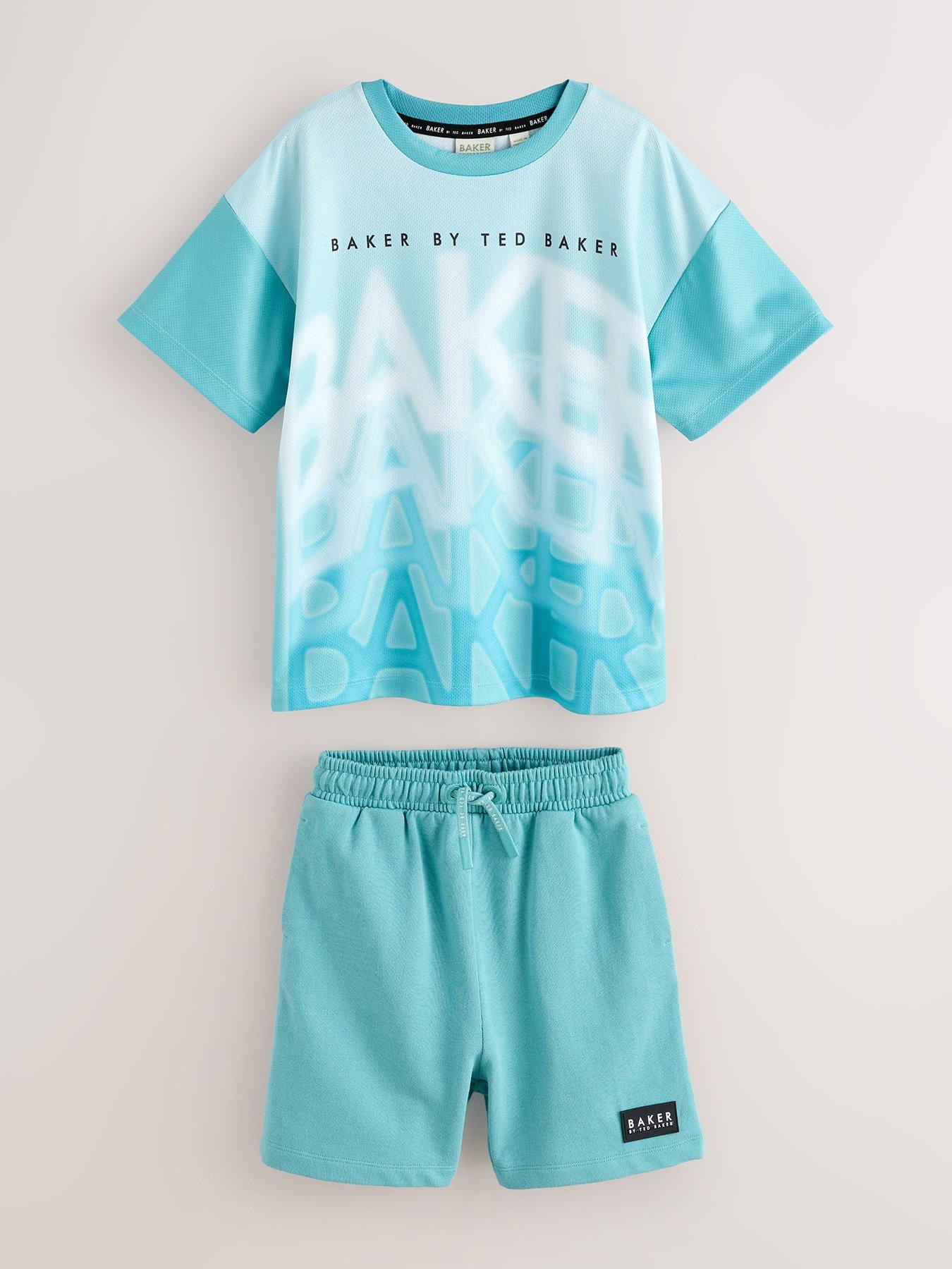 Ted Baker Boys Ombre Logo Short Set - Blue