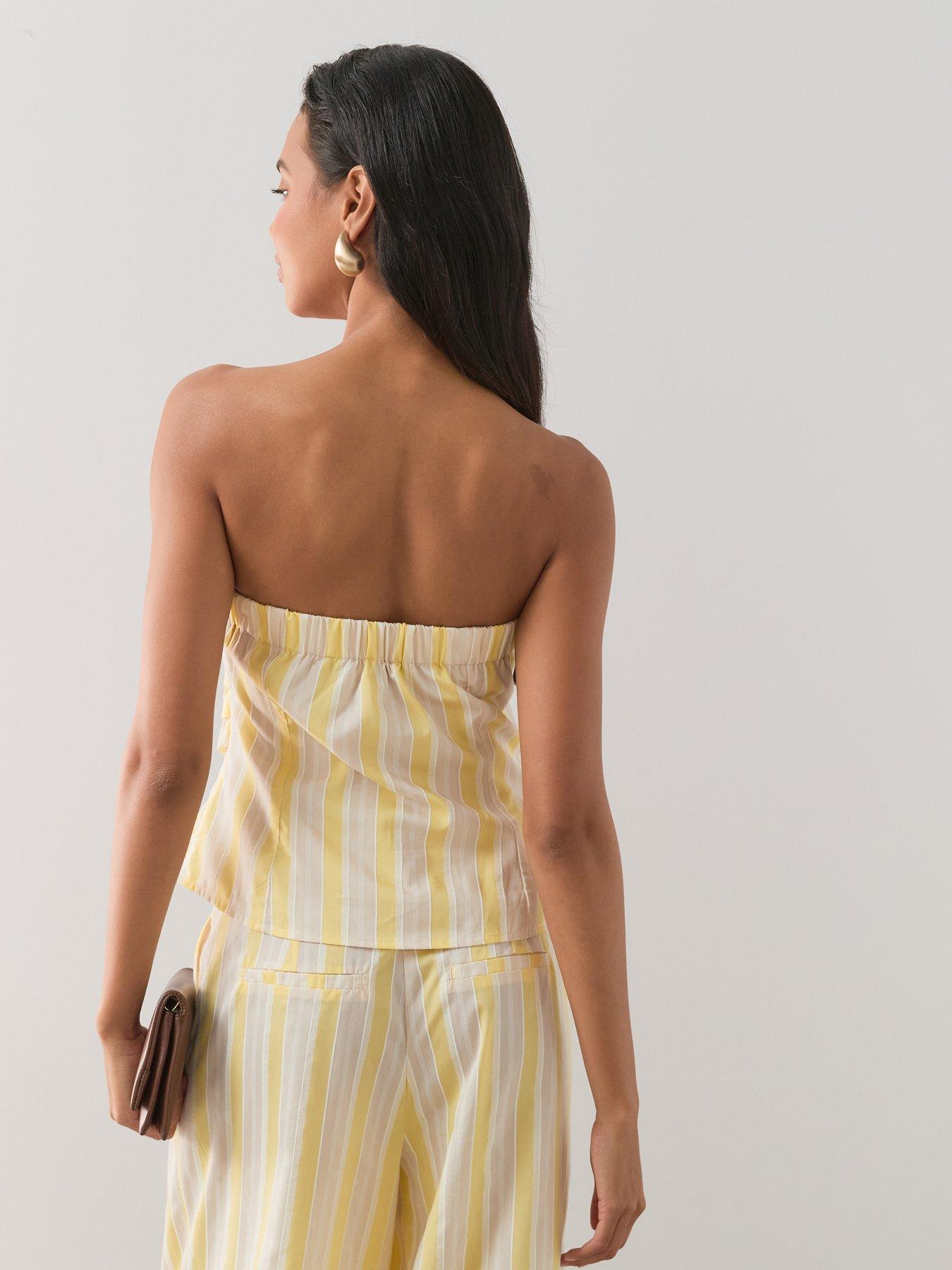 Image 2 of 7 of The Very Collection Striped Corset Bandeau Co-Ord - Multi