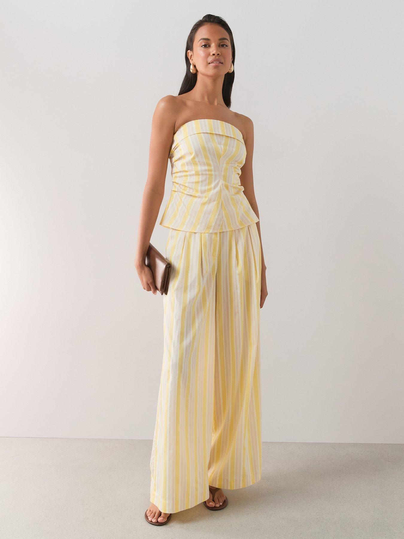 Image 3 of 7 of The Very Collection Striped Corset Bandeau Co-Ord - Multi