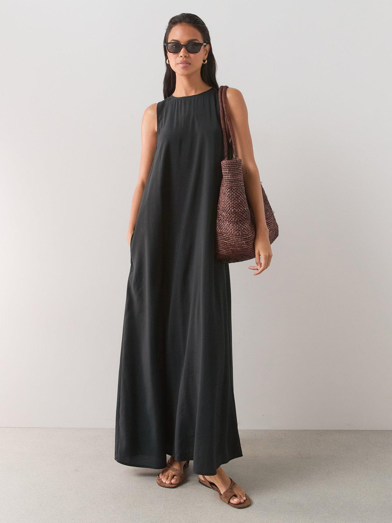 The Very Collection Volume Hem Sleeveless Midaxi Dress - Black