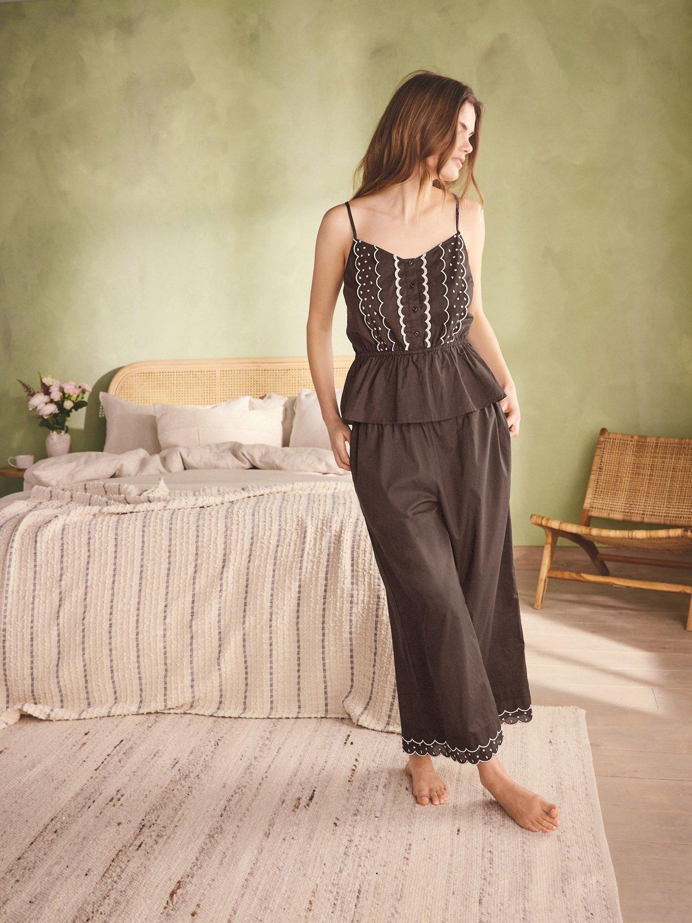 Image 1 of 6 of B By Ted Baker Scallop Pj Cami Set - Brown