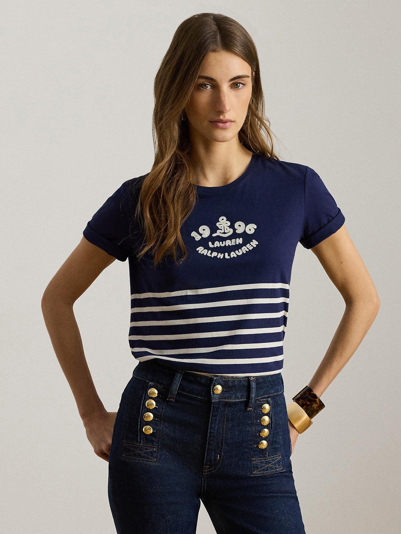 Lauren By Ralph Lauren Knit T-Shirt - Blue