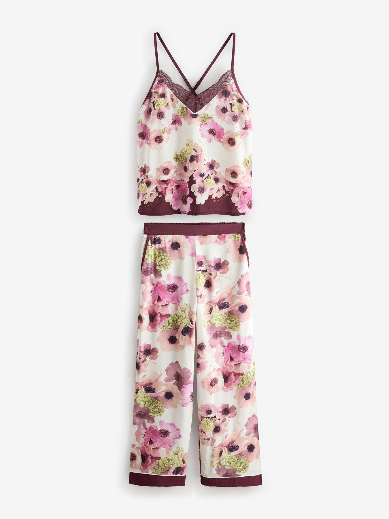 B By Ted Baker Satin Floral Print Trouser Cami Pj Set - Multi