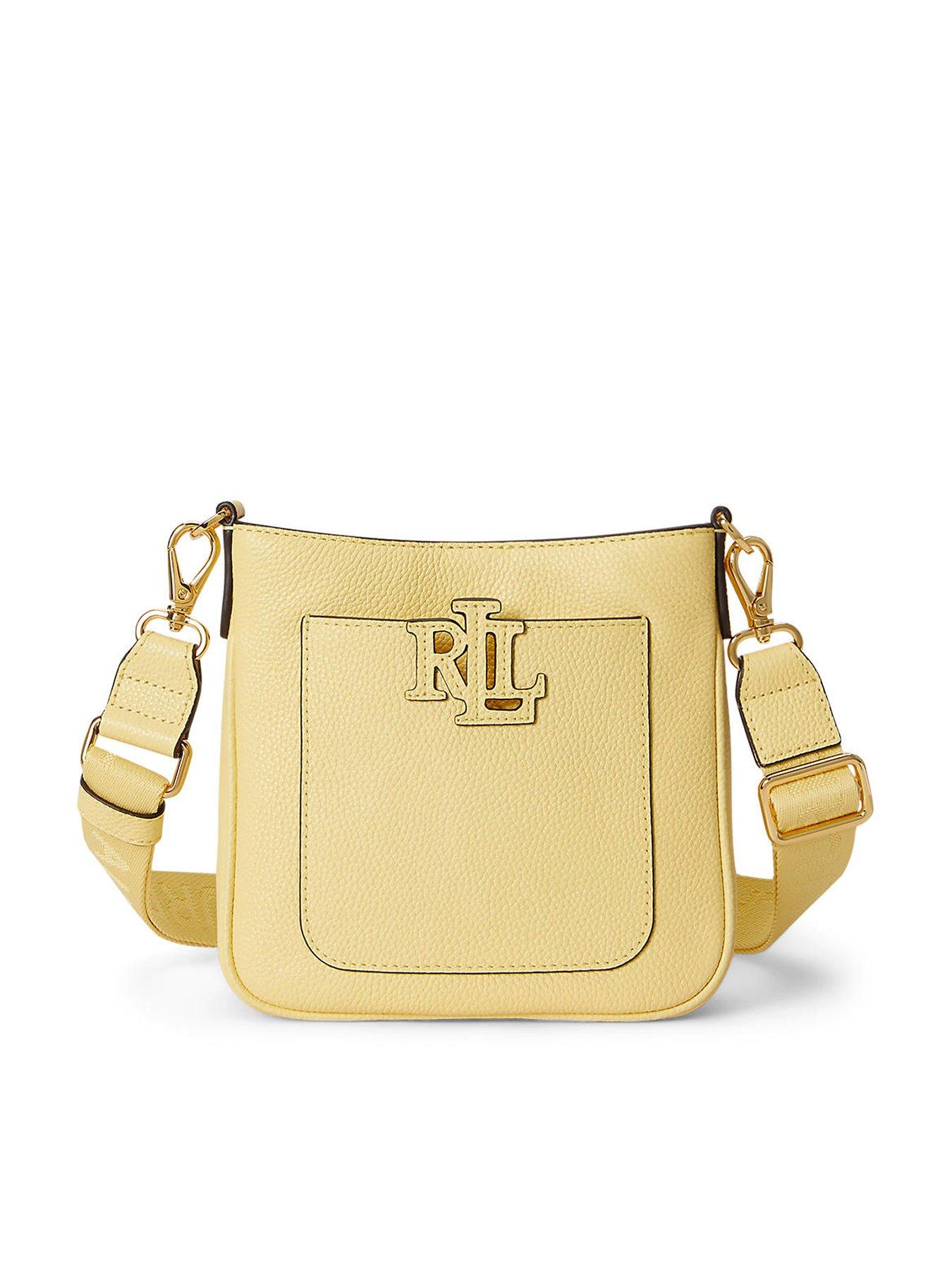 Image 1 of 6 of Lauren by Ralph Lauren Pebbled Leather Small Cameryn Crossbody - Lemon Sorbet