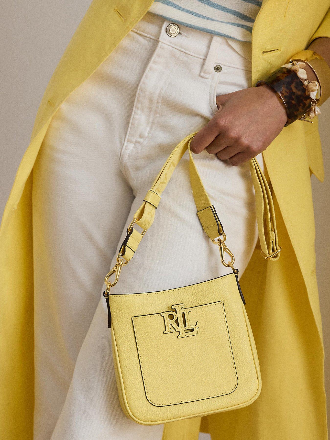 Image 2 of 6 of Lauren by Ralph Lauren Pebbled Leather Small Cameryn Crossbody - Lemon Sorbet