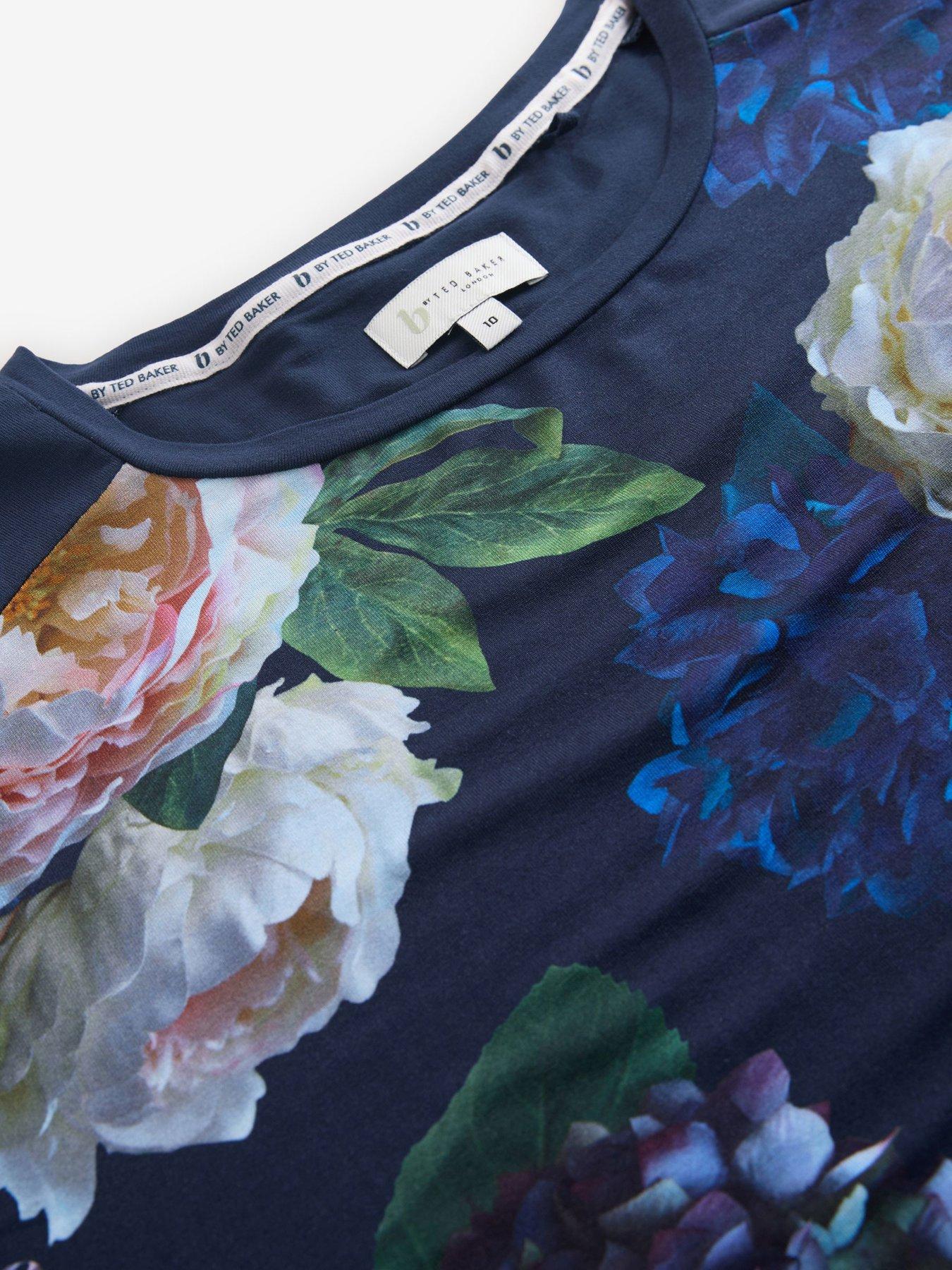 Image 5 of 6 of B By Ted Baker Floral Sleep T-Shirt Nightie - Blue