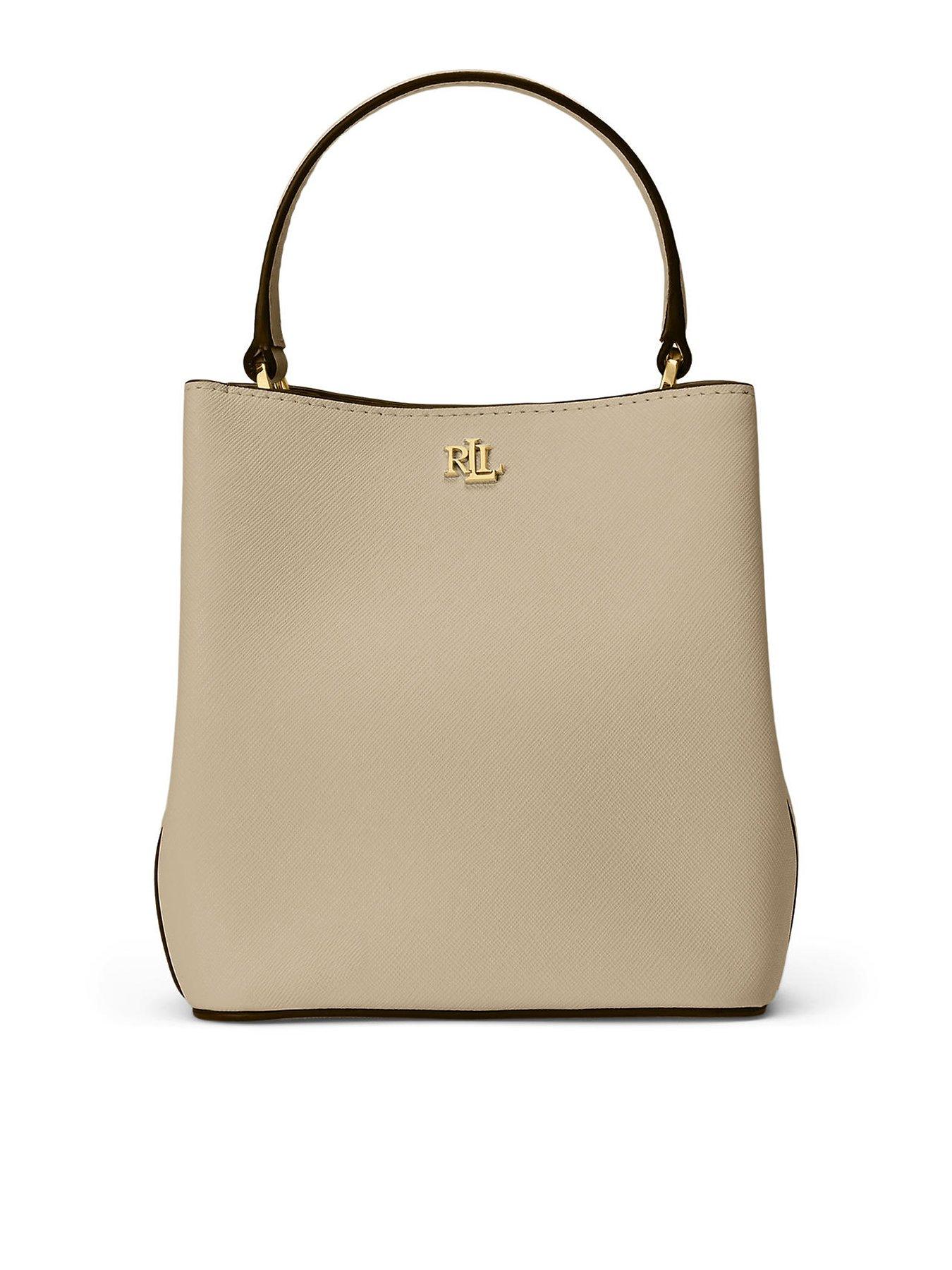 Lauren by Ralph Lauren Crosshatch Small Reese Bucket Bag, Brown, Women