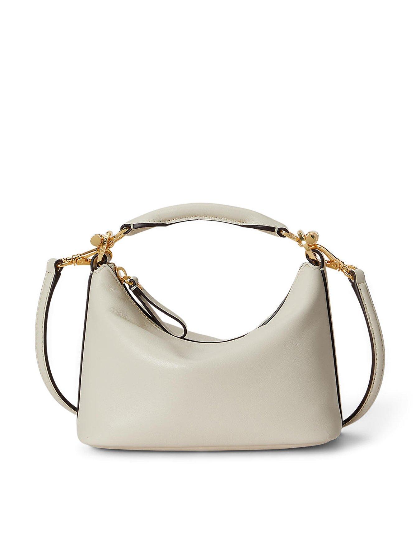 Lauren by Ralph Lauren Mini Blaike Nappa Leather Shoulder Bag, White, Women