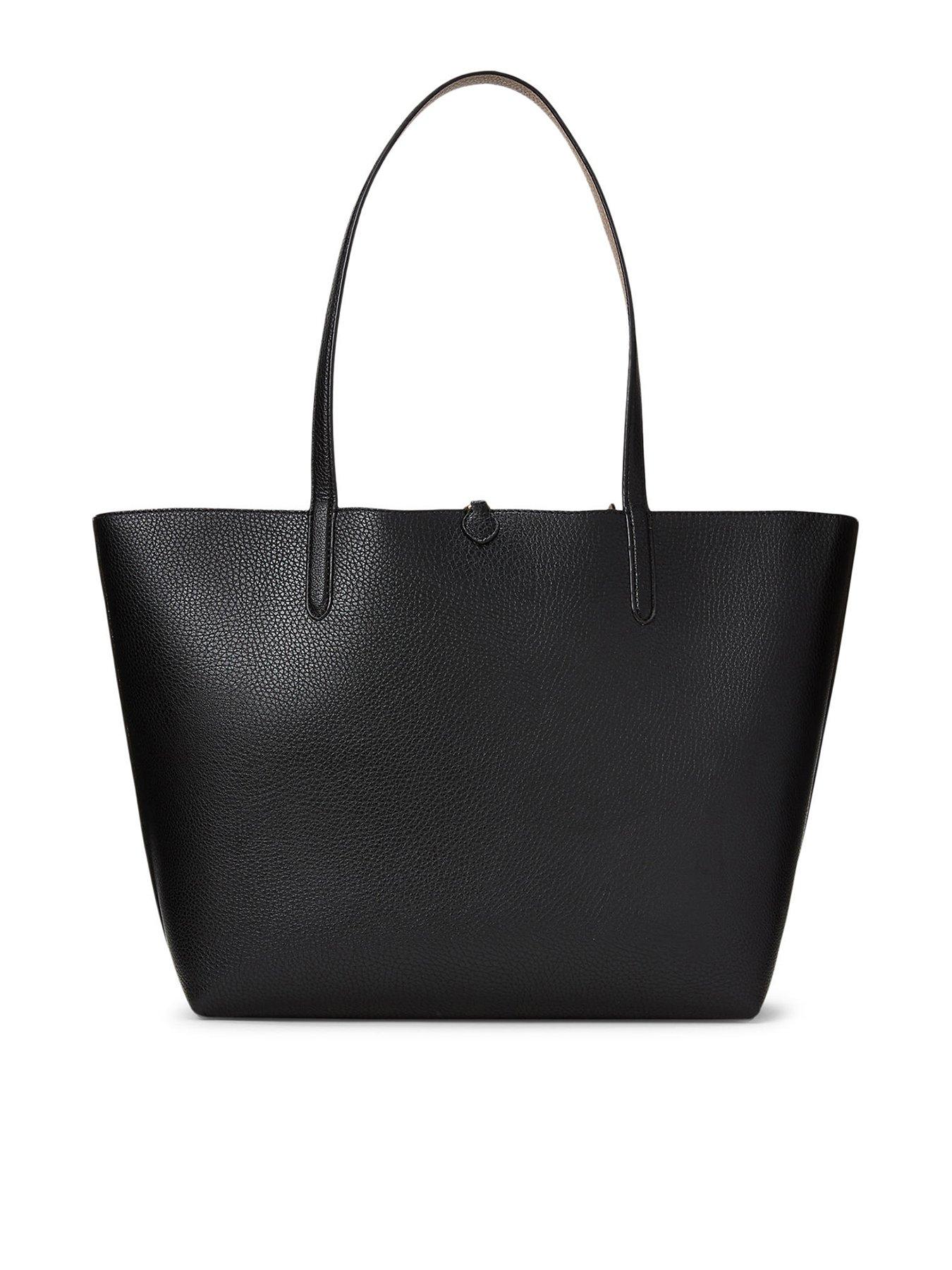 Lauren by Ralph Lauren Medium Faux-Leather Reversible Tote Bag - Black