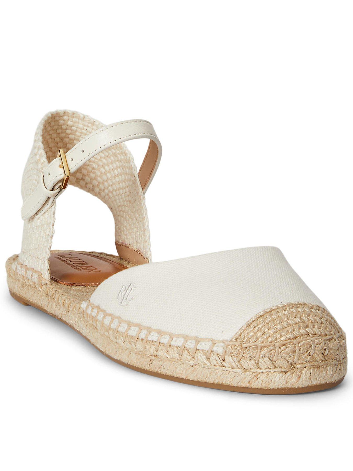 Image 1 of 4 of Lauren by Ralph Lauren Robby Flat Espadrilles - White