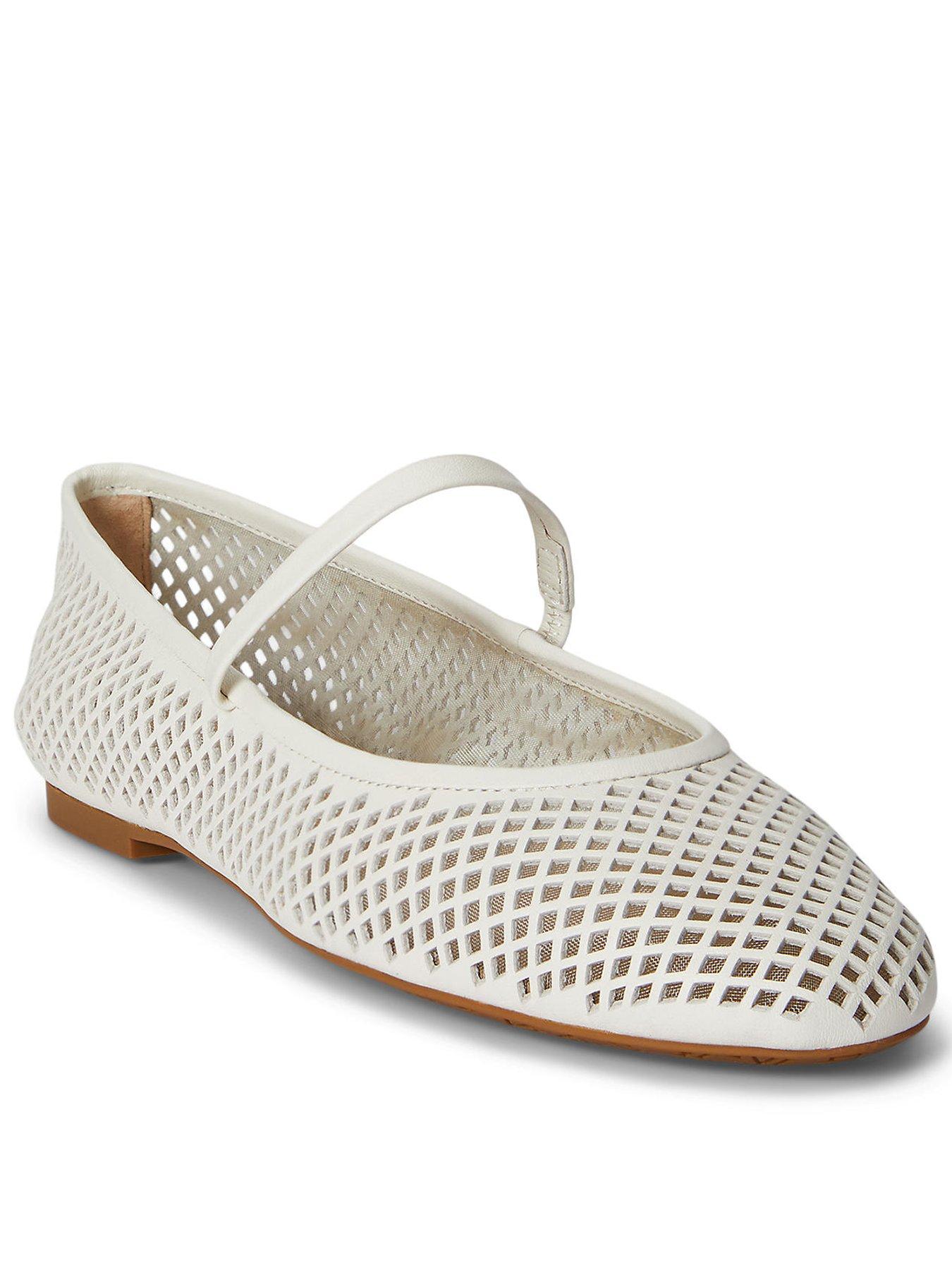 Image 1 of 4 of Lauren by Ralph Lauren Jayna Mj-Flats-Mary Jane - White