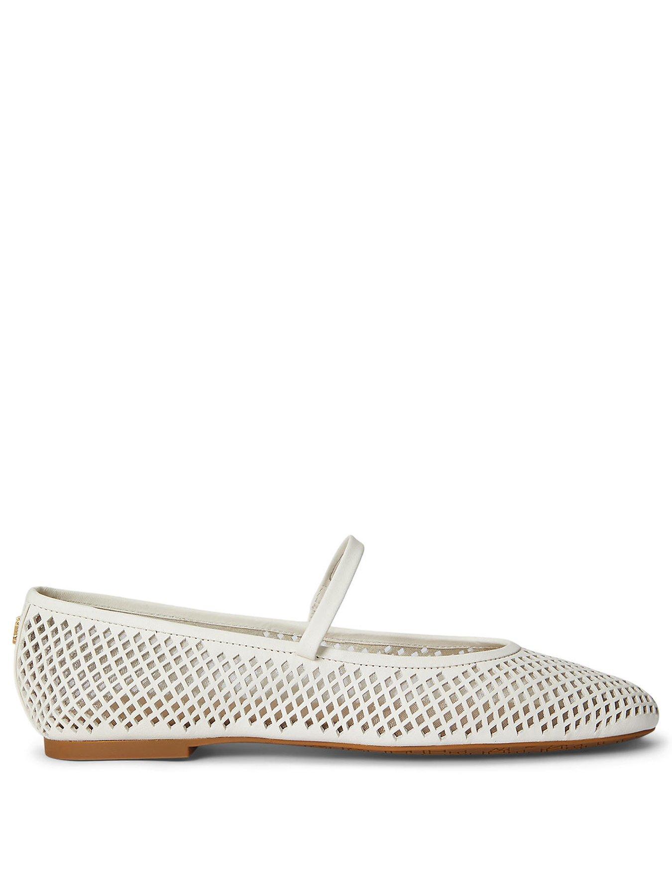 Image 2 of 4 of Lauren by Ralph Lauren Jayna Mj-Flats-Mary Jane - White