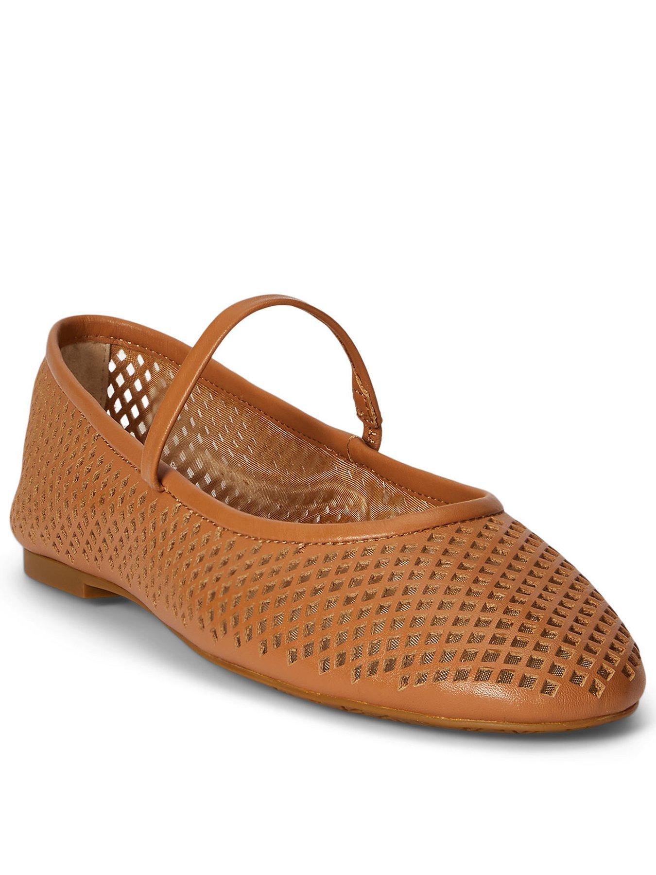 Image 1 of 4 of Lauren by Ralph Lauren Jayna MJ Flats Mary Jane - Brown